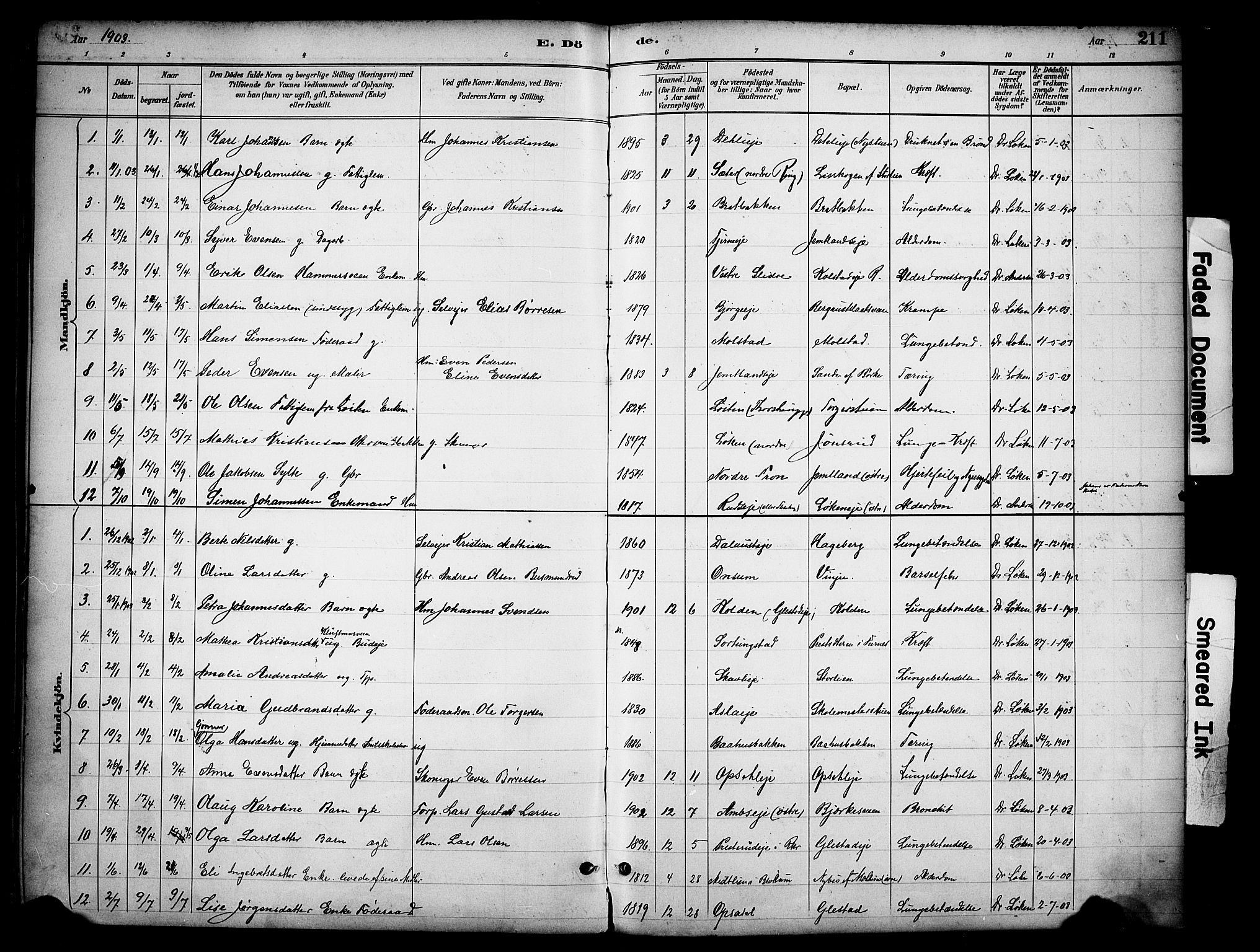 Ringsaker prestekontor, SAH/PREST-014/K/Ka/L0016: Parish register (official) no. 16, 1891-1904, p. 211