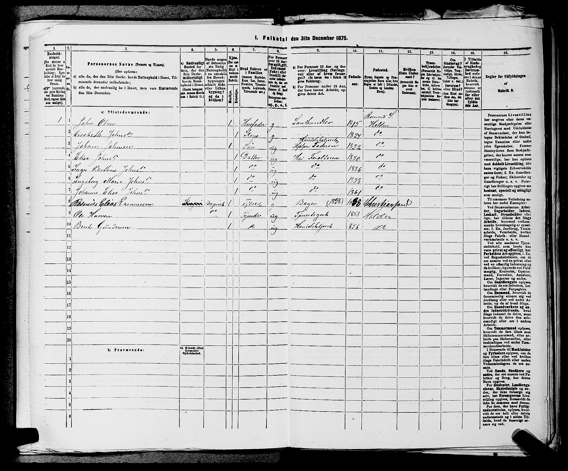 SAKO, 1875 census for 0819P Holla, 1875, p. 1121