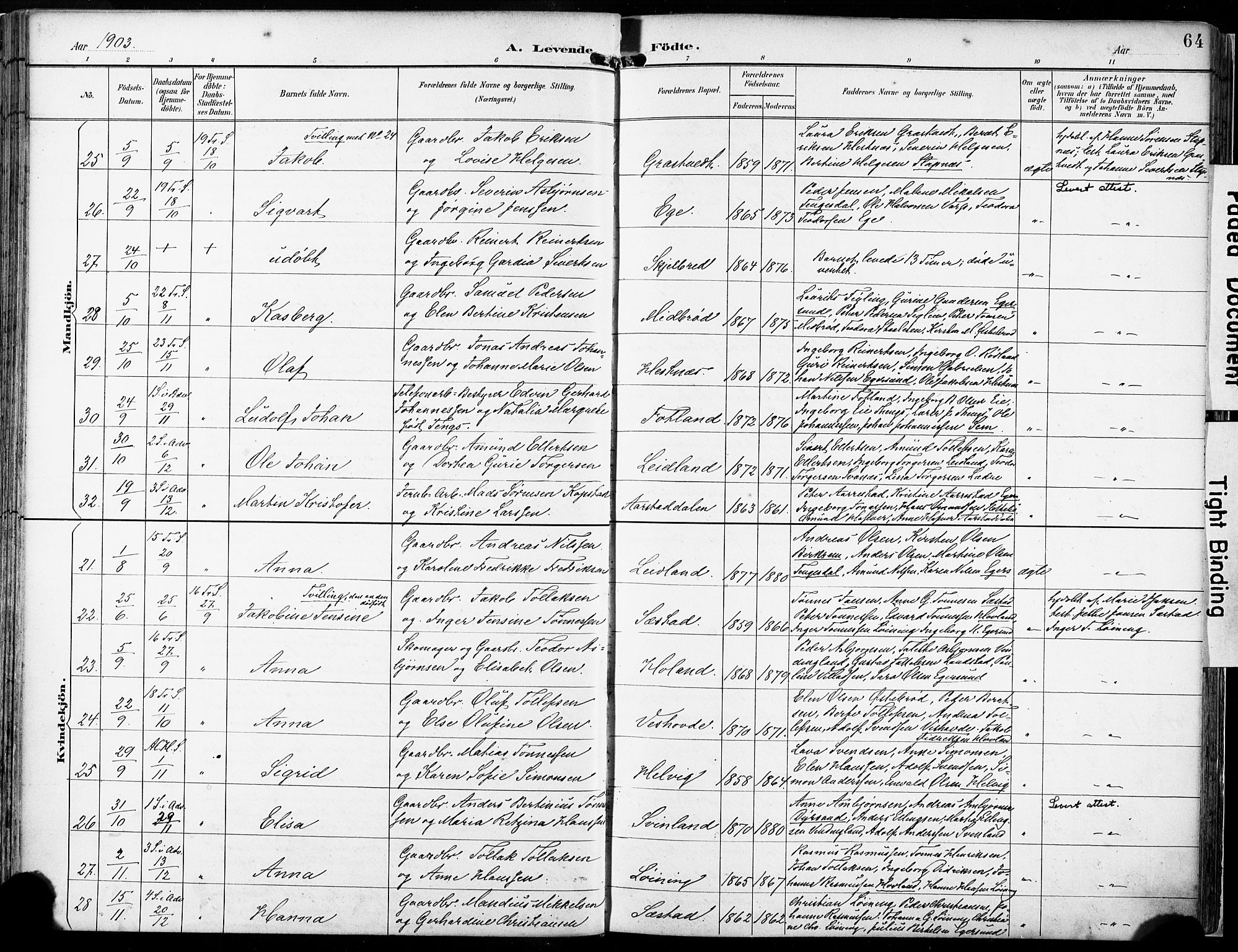 Eigersund sokneprestkontor, SAST/A-101807/S08/L0018: Parish register (official) no. A 17, 1892-1905, p. 64