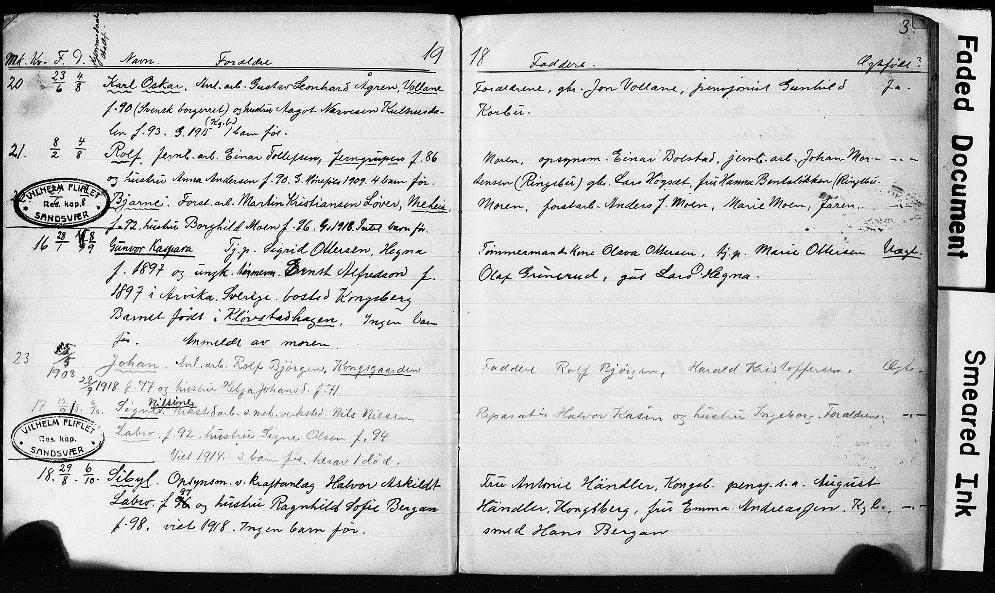 Sandsvær kirkebøker, SAKO/A-244/G/Gd/L0004b: Parish register (copy) no. IV 4B, 1918-1925, p. 3