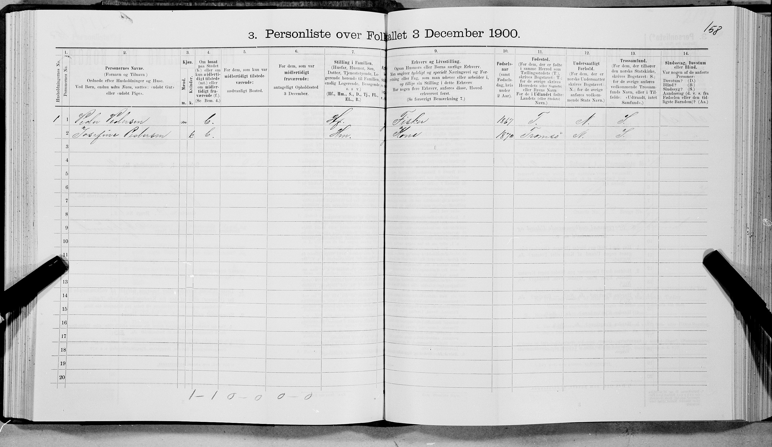 SAT, 1900 census for Øksnes, 1900, p. 566