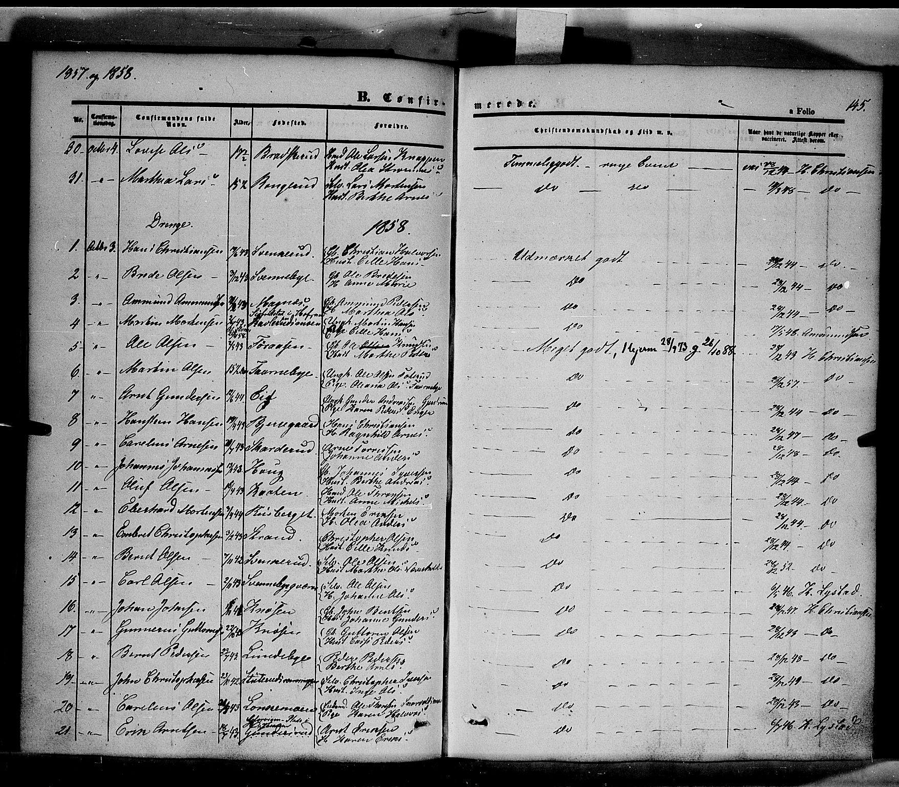 Våler prestekontor, Hedmark, AV/SAH-PREST-040/H/Ha/Haa/L0001: Parish register (official) no. 1, 1849-1878, p. 145