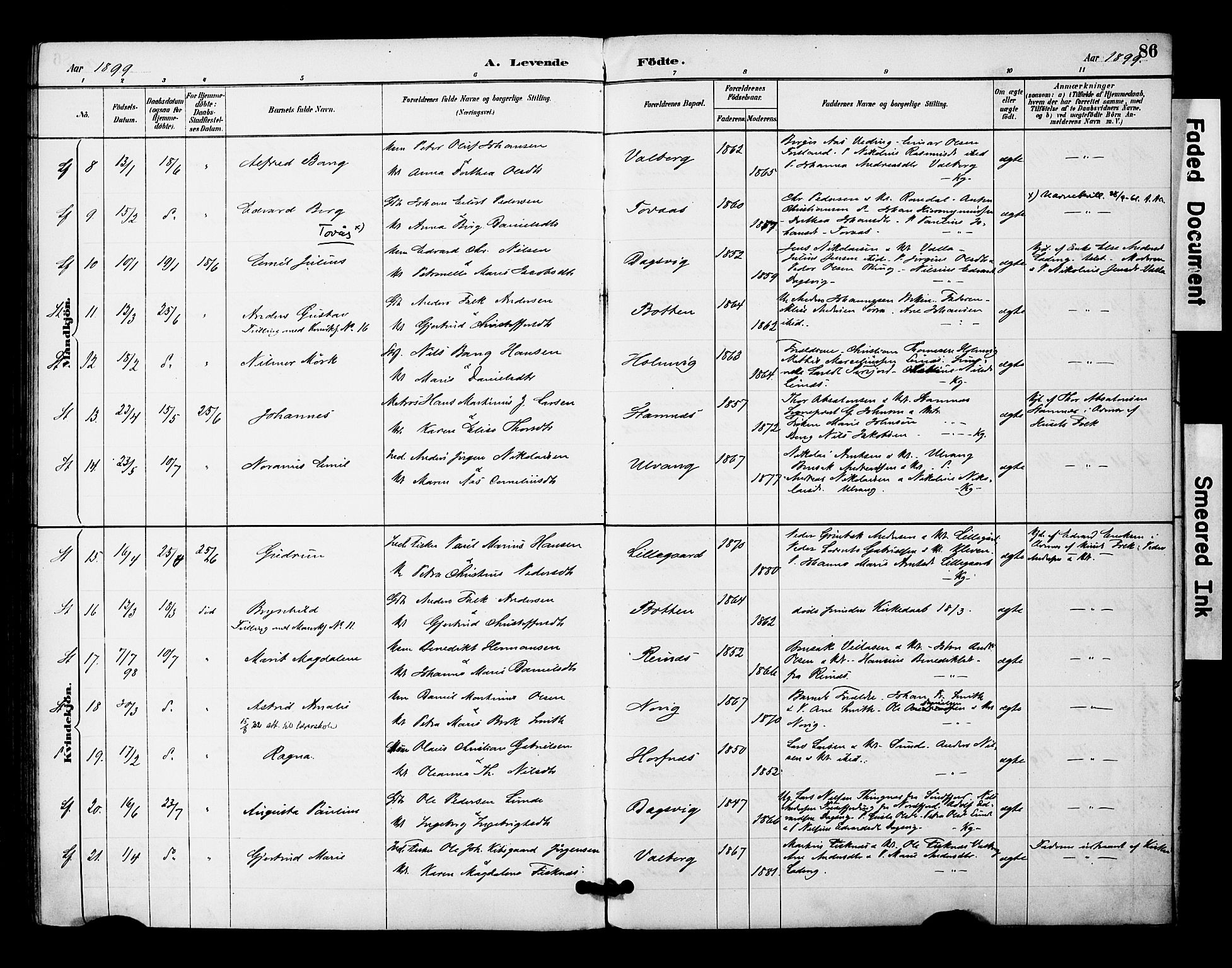 Ministerialprotokoller, klokkerbøker og fødselsregistre - Nordland, SAT/A-1459/831/L0471: Parish register (official) no. 831A02, 1886-1901, p. 86