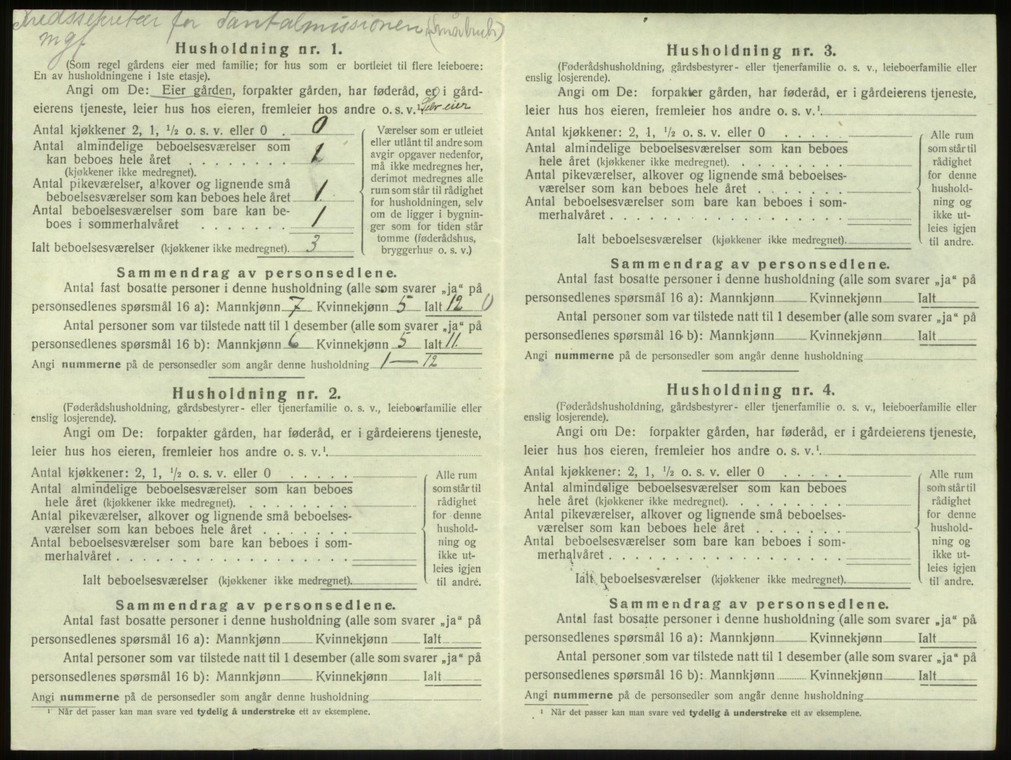 SAB, 1920 census for Bruvik, 1920, p. 528