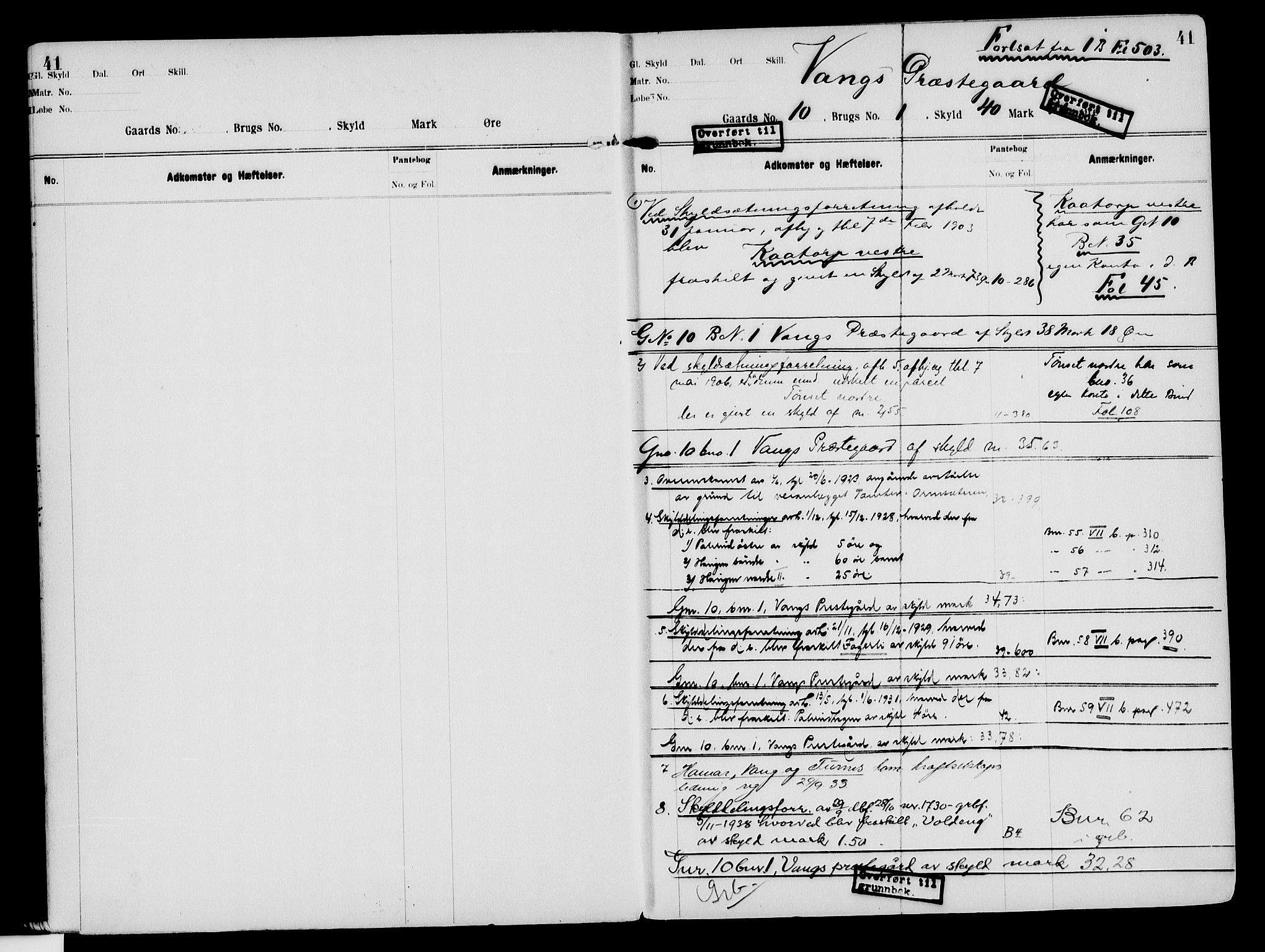 Nord-Hedmark sorenskriveri, SAH/TING-012/H/Ha/Had/Hade/L0003: Mortgage register no. 4.3, 1899-1940, p. 41