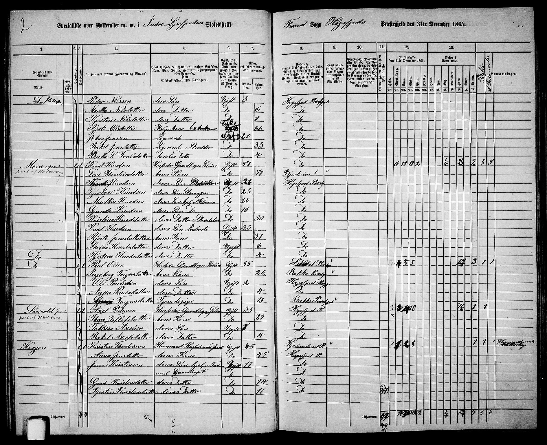 RA, 1865 census for Høgsfjord, 1865, p. 27