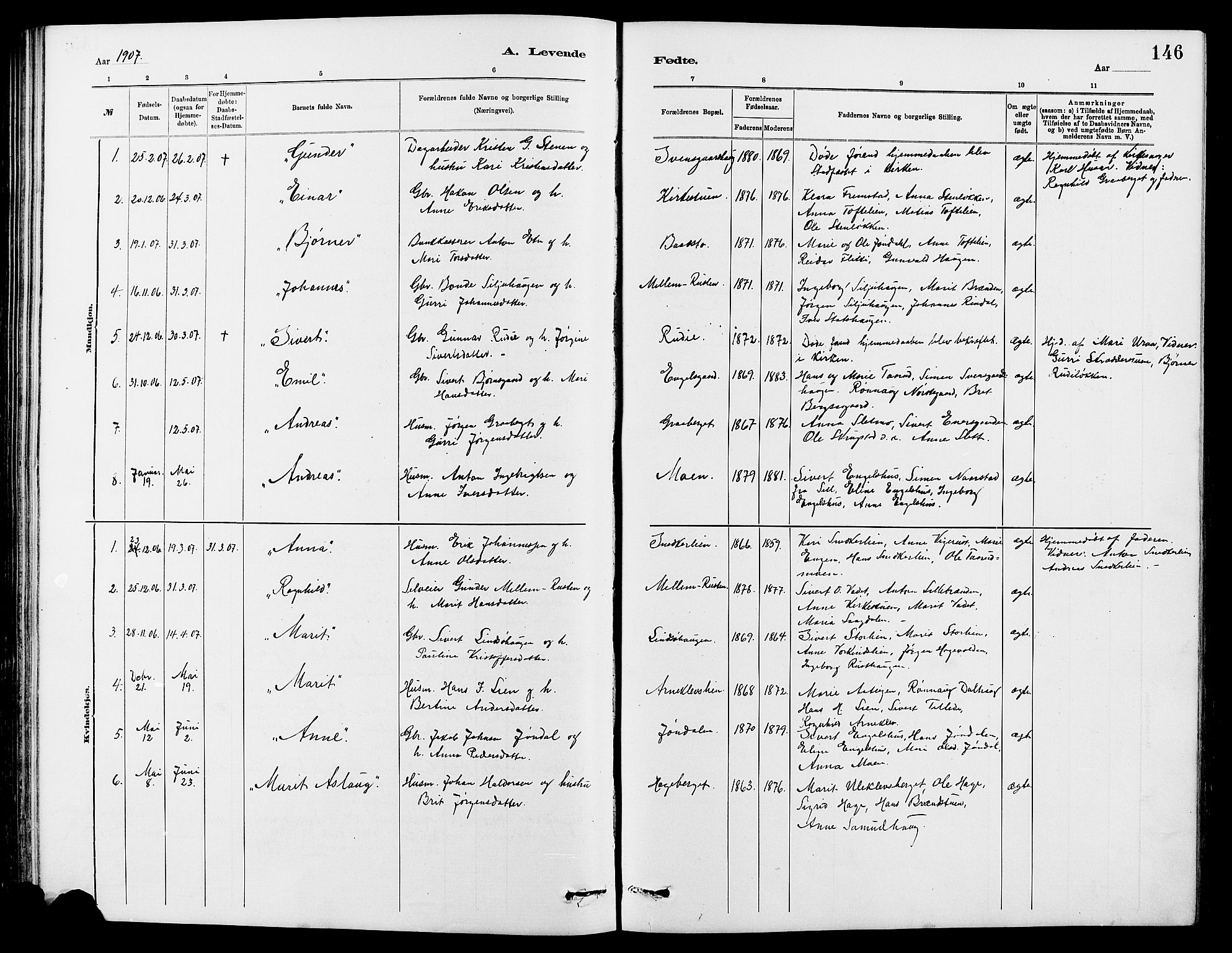 Dovre prestekontor, SAH/PREST-066/H/Ha/Hab/L0002: Parish register (copy) no. 2, 1881-1907, p. 146