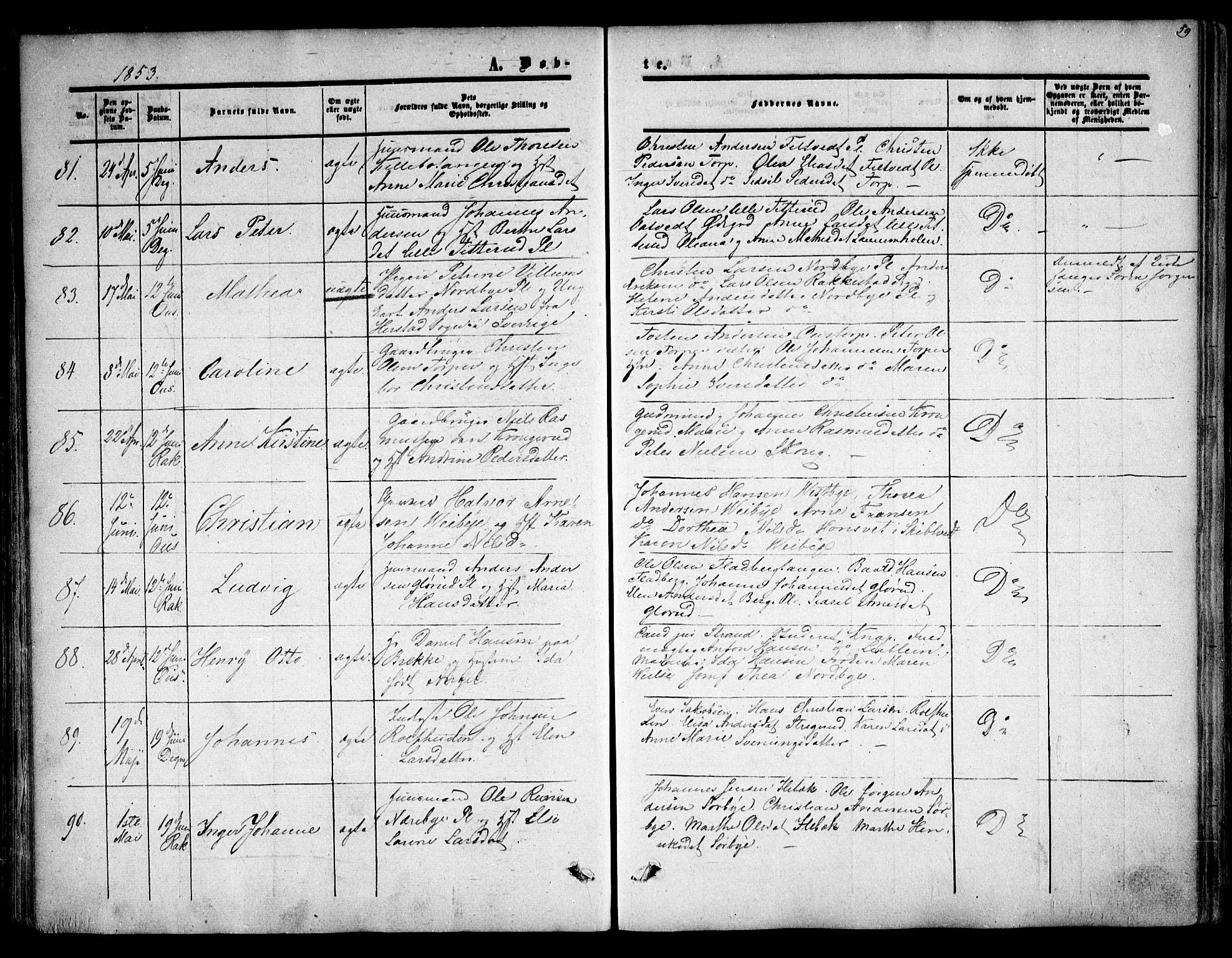 Rakkestad prestekontor Kirkebøker, AV/SAO-A-2008/F/Fa/L0009: Parish register (official) no. I 9, 1850-1856, p. 59