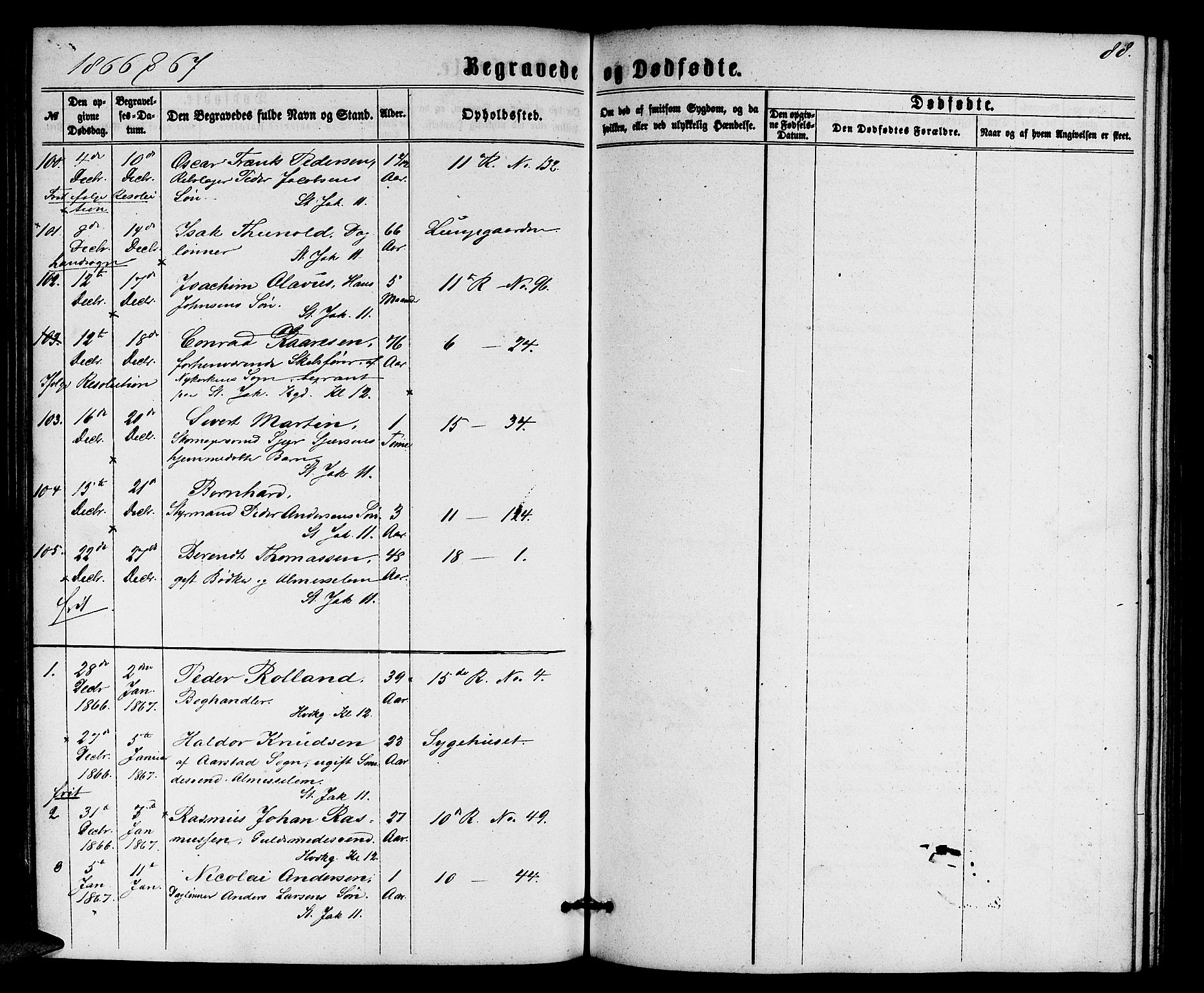 Domkirken sokneprestembete, SAB/A-74801/H/Hab/L0039: Parish register (copy) no. E 3, 1860-1868, p. 88