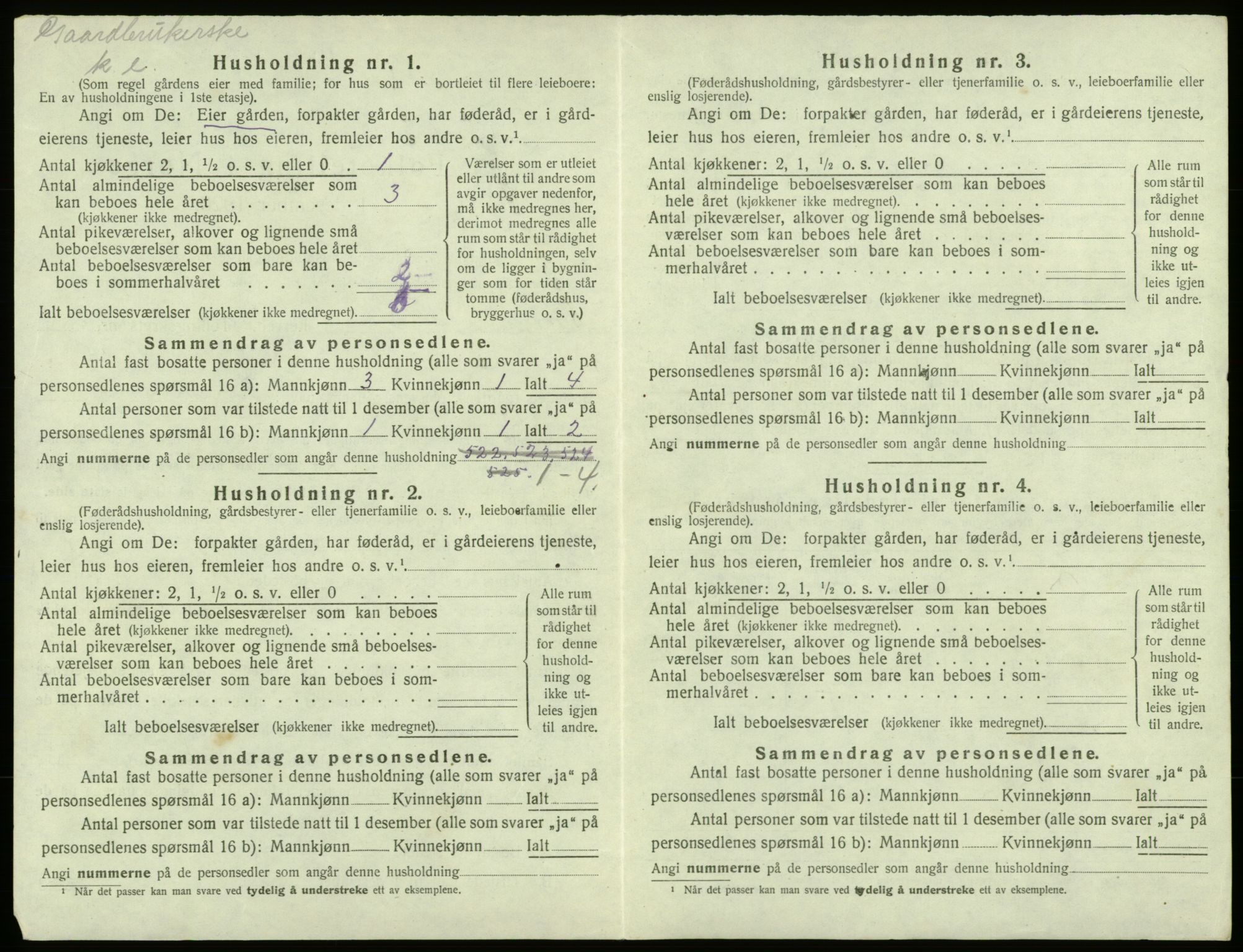 SAB, 1920 census for Bremnes, 1920, p. 779