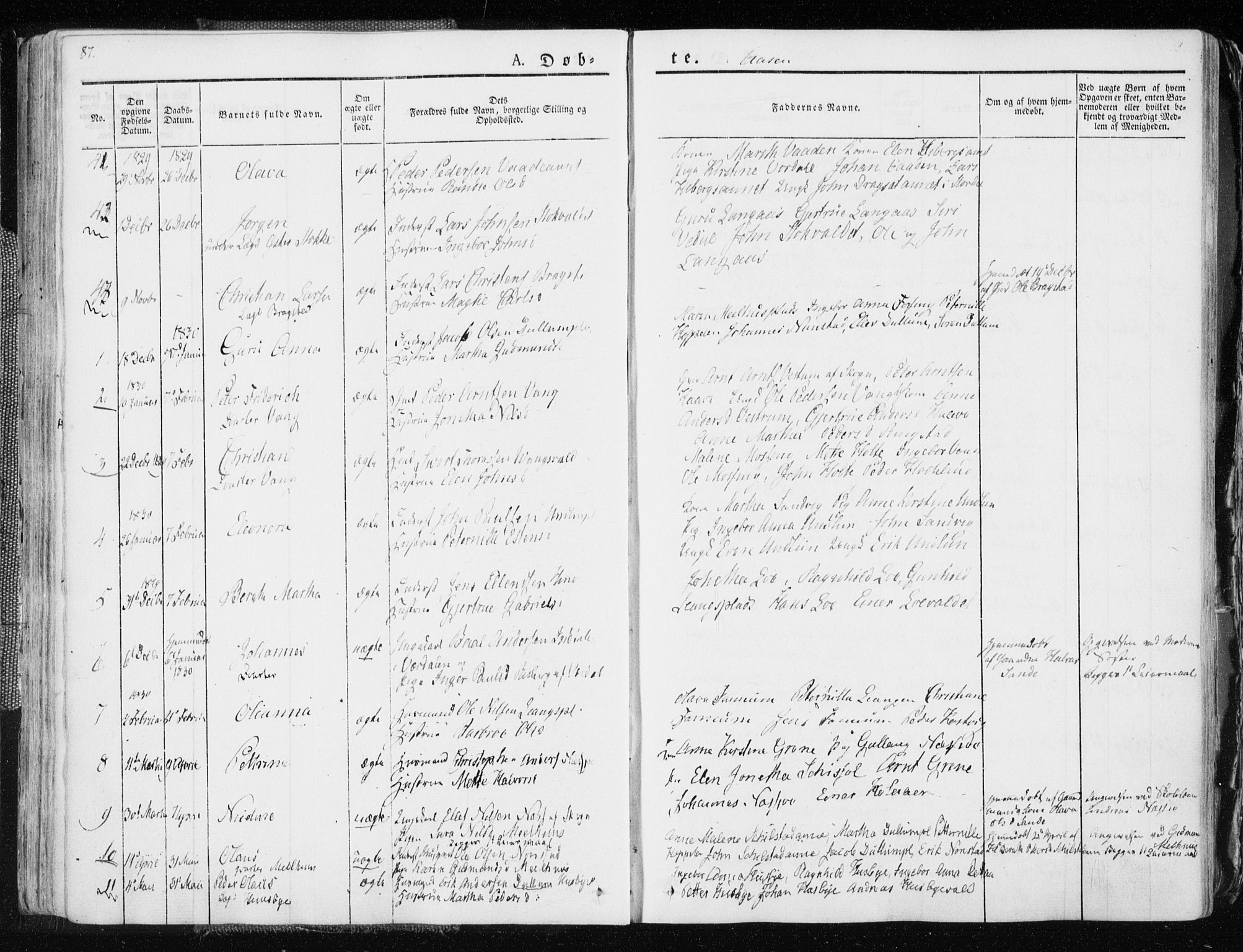 Ministerialprotokoller, klokkerbøker og fødselsregistre - Nord-Trøndelag, SAT/A-1458/713/L0114: Parish register (official) no. 713A05, 1827-1839, p. 87