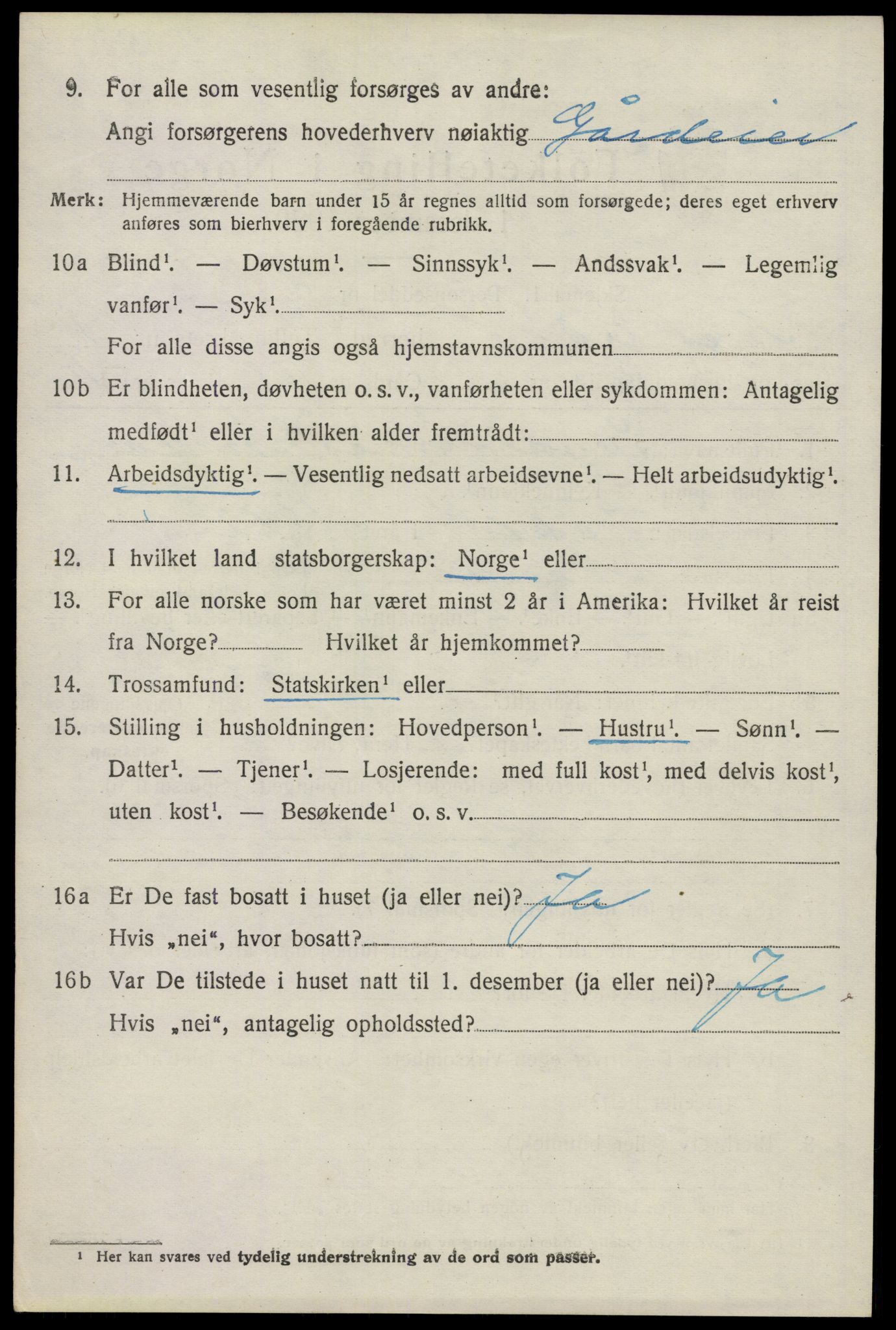 SAO, 1920 census for Nes, 1920, p. 4245