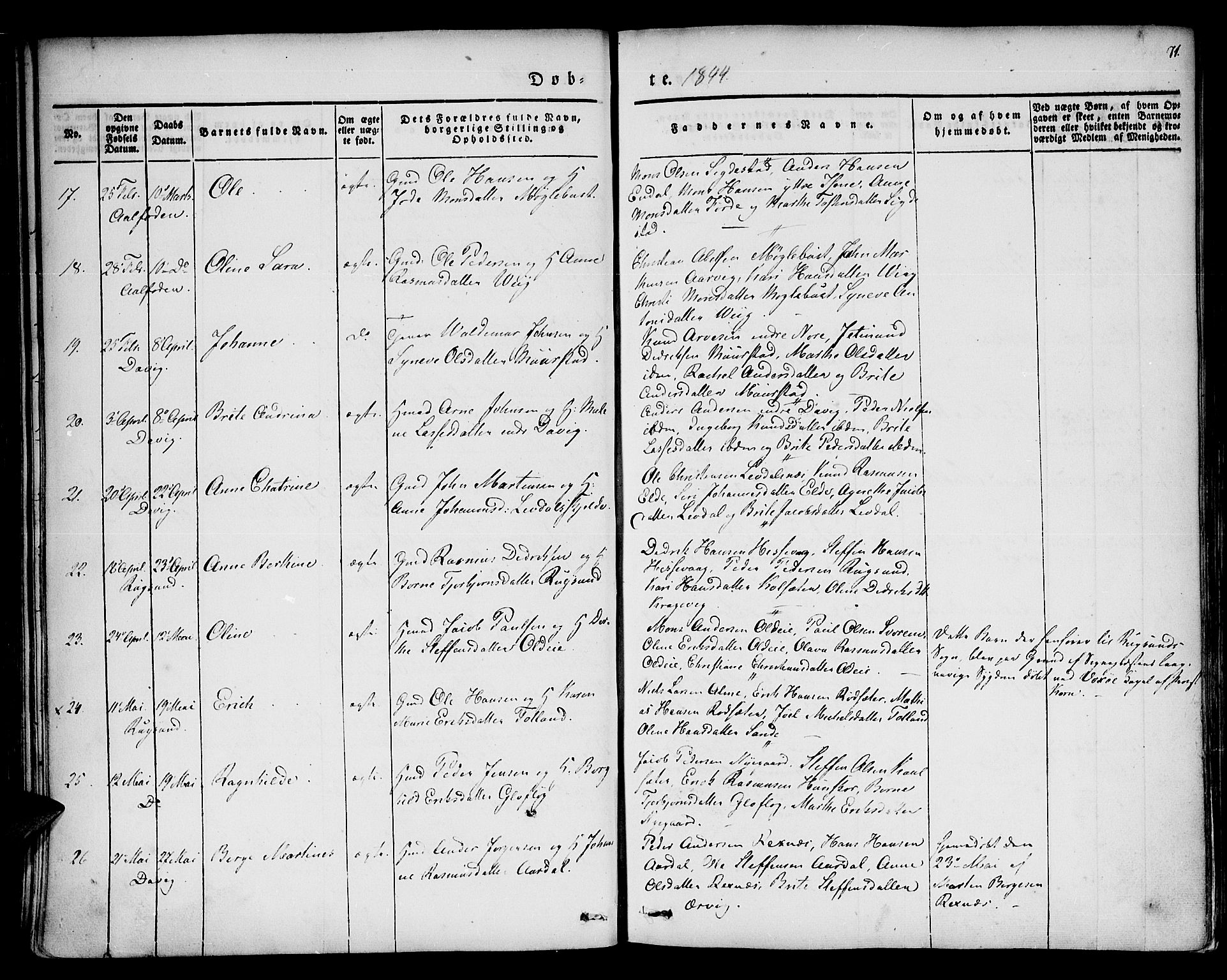 Davik sokneprestembete, AV/SAB-A-79701/H/Haa/Haaa/L0004: Parish register (official) no. A 4, 1830-1849, p. 71