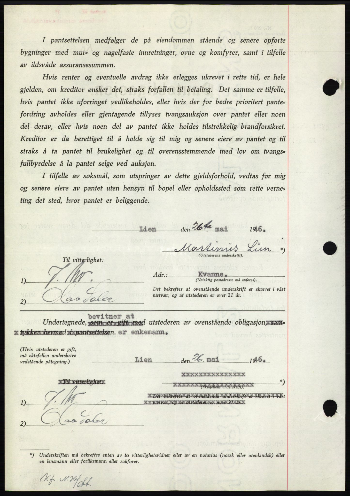 Nordmøre sorenskriveri, AV/SAT-A-4132/1/2/2Ca: Mortgage book no. B94, 1946-1946, Diary no: : 1154/1946