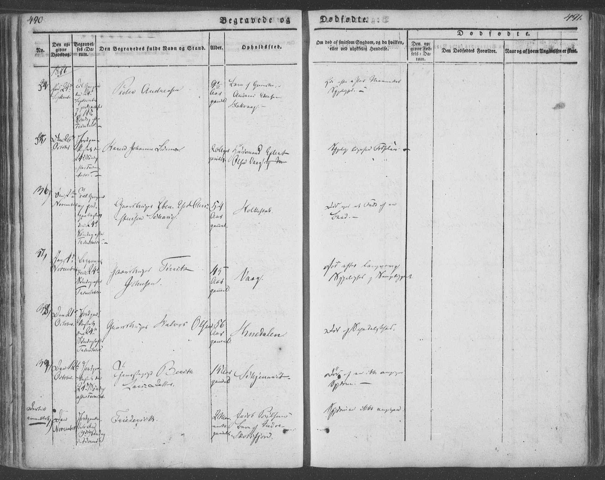 Ministerialprotokoller, klokkerbøker og fødselsregistre - Nordland, AV/SAT-A-1459/855/L0799: Parish register (official) no. 855A07, 1834-1852, p. 490-491