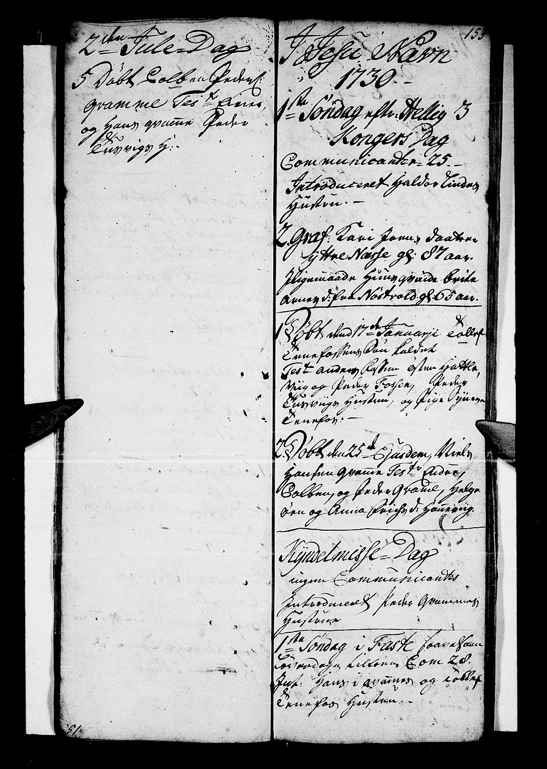 Vik sokneprestembete, SAB/A-81501: Parish register (official) no. A 1 /4, 1727-1740, p. 153