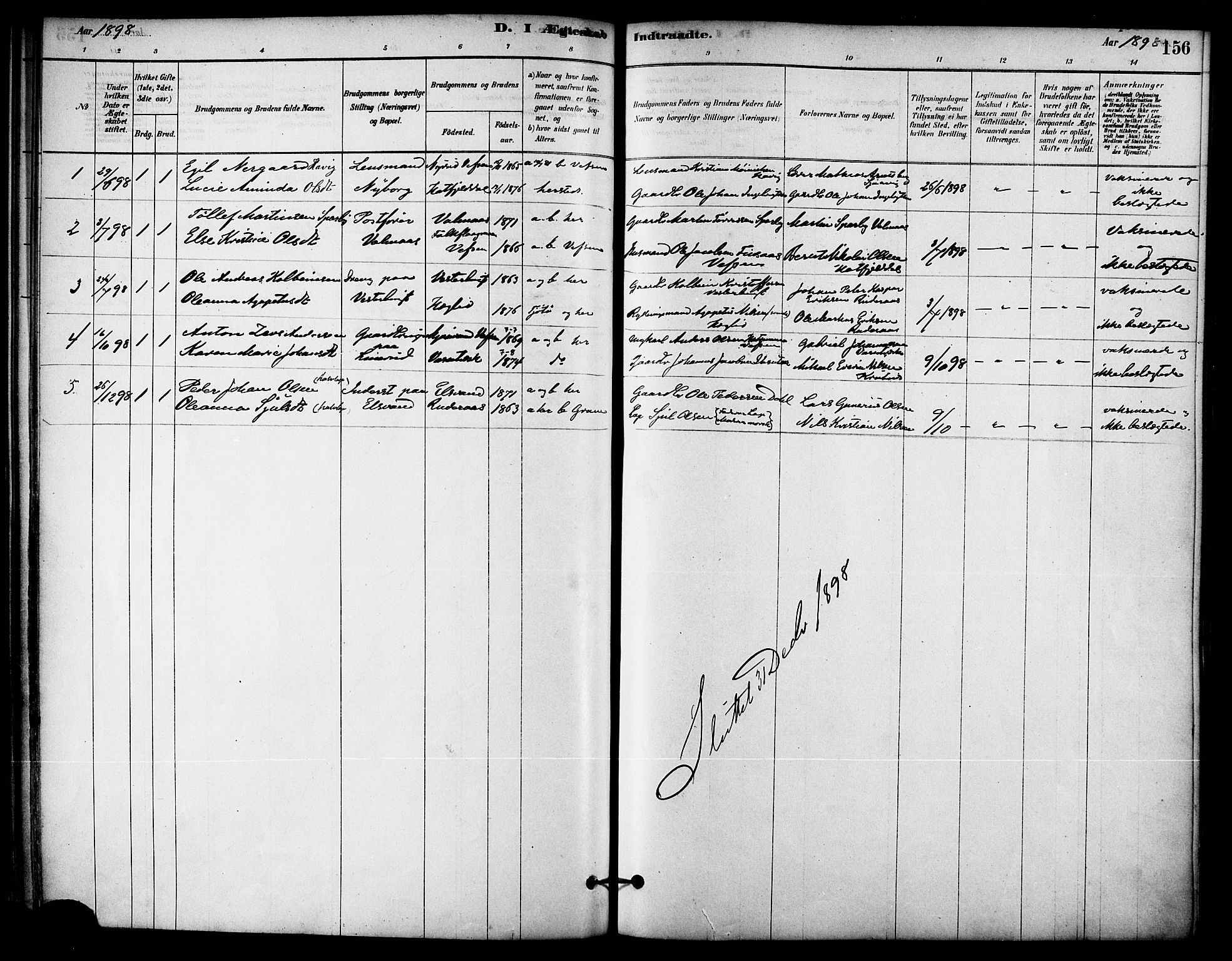 Ministerialprotokoller, klokkerbøker og fødselsregistre - Nordland, AV/SAT-A-1459/823/L0325: Parish register (official) no. 823A02, 1878-1898, p. 156