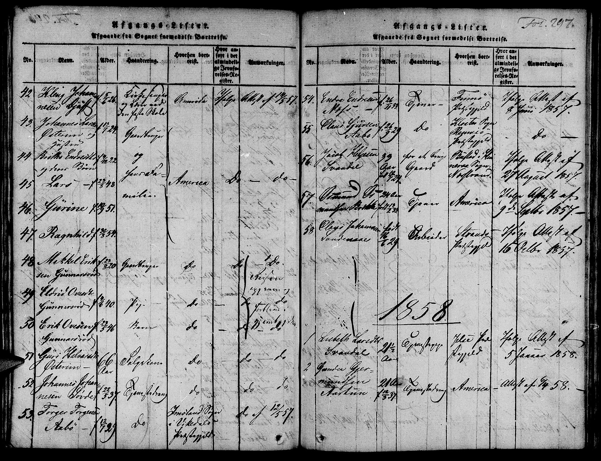 Suldal sokneprestkontor, SAST/A-101845/01/IV/L0007: Parish register (official) no. A 7, 1817-1838, p. 297