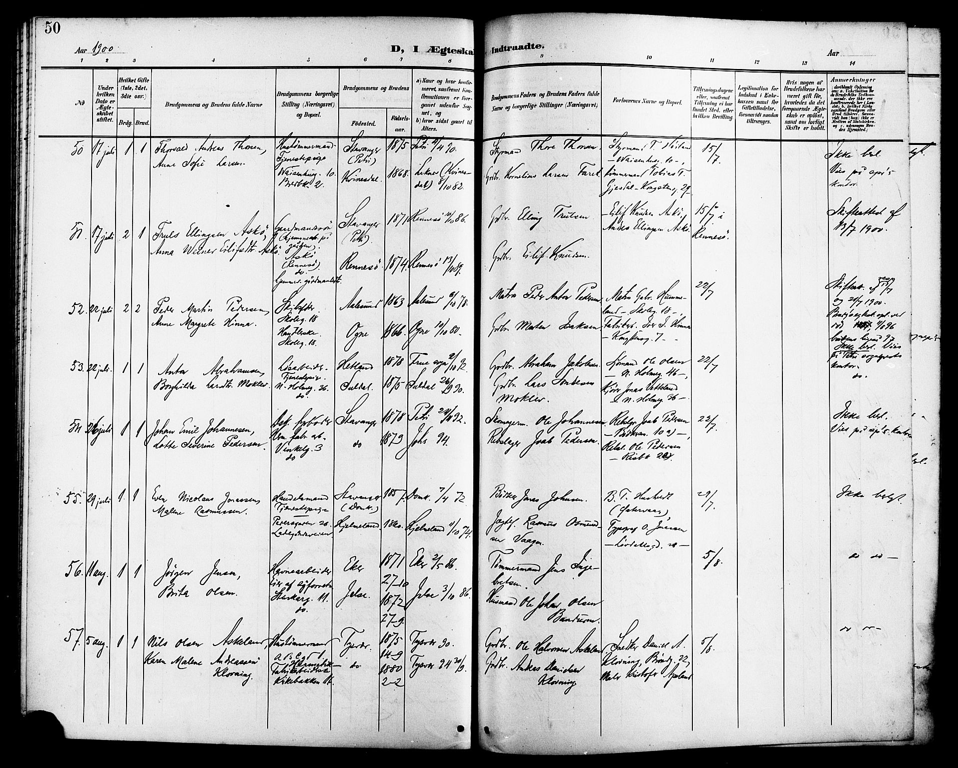 St. Petri sokneprestkontor, AV/SAST-A-101813/001/30/30BB/L0007: Parish register (copy) no. B 7, 1895-1902, p. 50