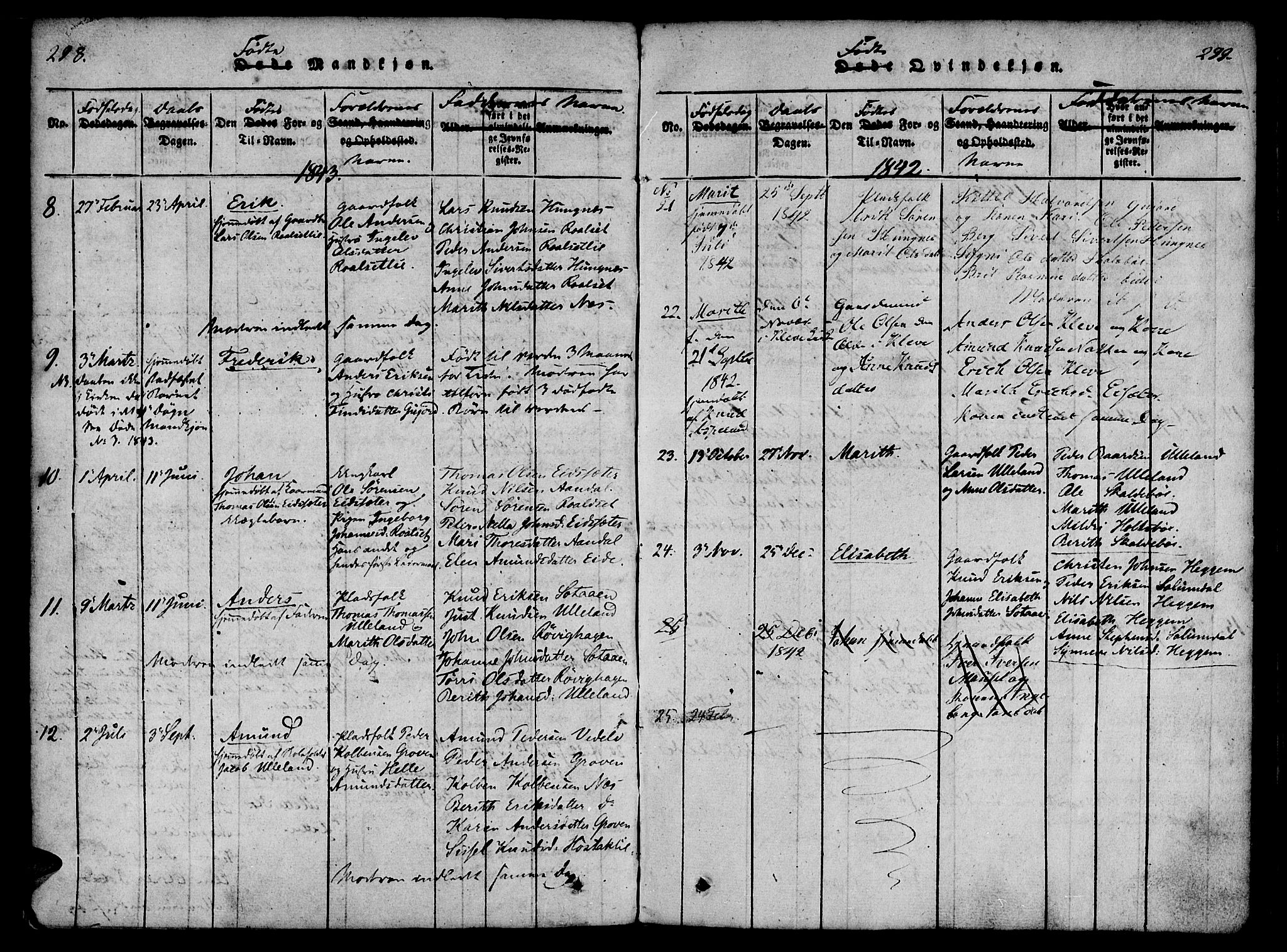 Ministerialprotokoller, klokkerbøker og fødselsregistre - Møre og Romsdal, AV/SAT-A-1454/557/L0679: Parish register (official) no. 557A01, 1818-1843, p. 298-299