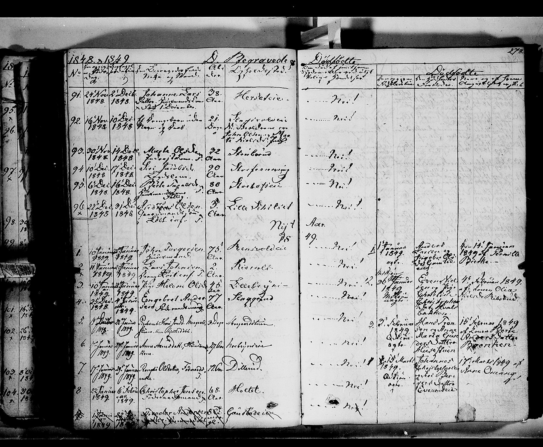 Romedal prestekontor, SAH/PREST-004/K/L0004: Parish register (official) no. 4, 1847-1861, p. 278