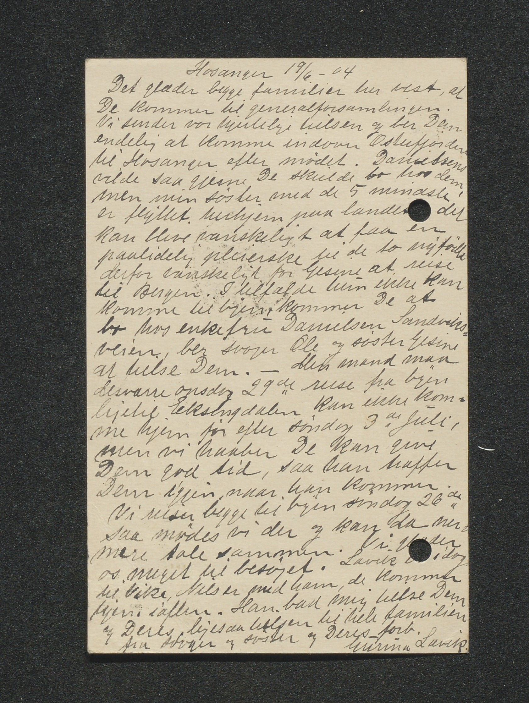 O. Terjesens rederi, AAKS/PA-2525/E/E01/L0013: Korrespondanse, 1904-1905