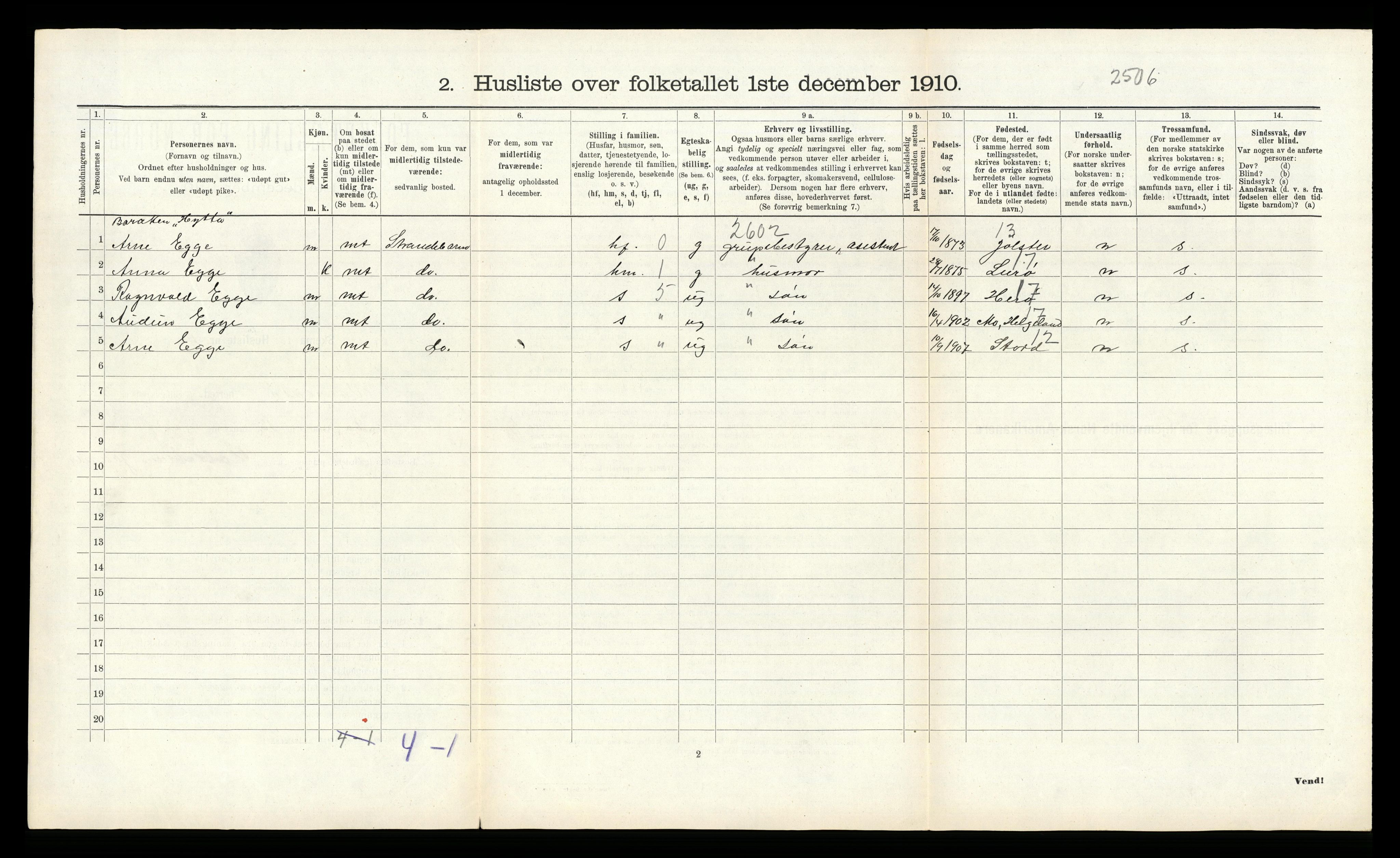 RA, 1910 census for Varaldsøy, 1910, p. 144