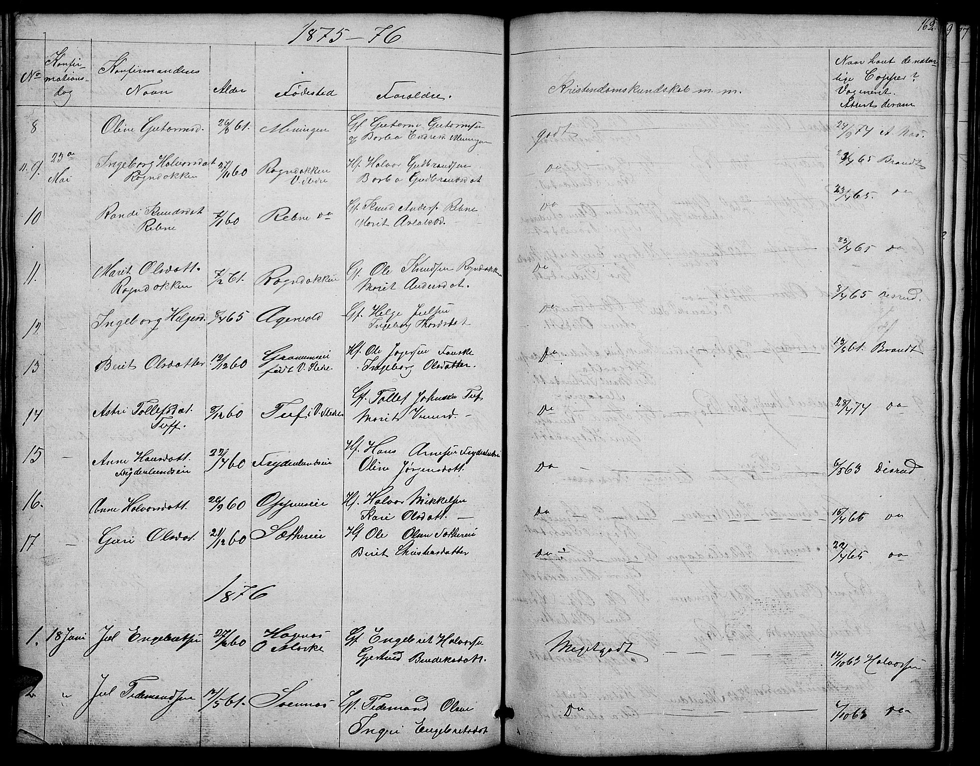 Nord-Aurdal prestekontor, SAH/PREST-132/H/Ha/Hab/L0004: Parish register (copy) no. 4, 1842-1882, p. 162