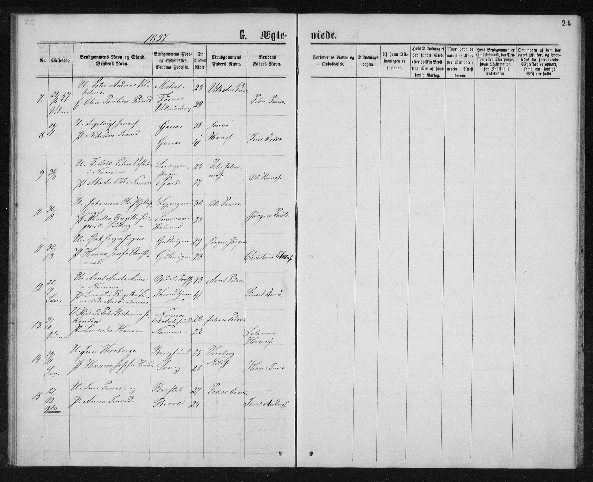 Ministerialprotokoller, klokkerbøker og fødselsregistre - Nord-Trøndelag, AV/SAT-A-1458/768/L0568: Parish register (official) no. 768A03, 1836-1865, p. 24