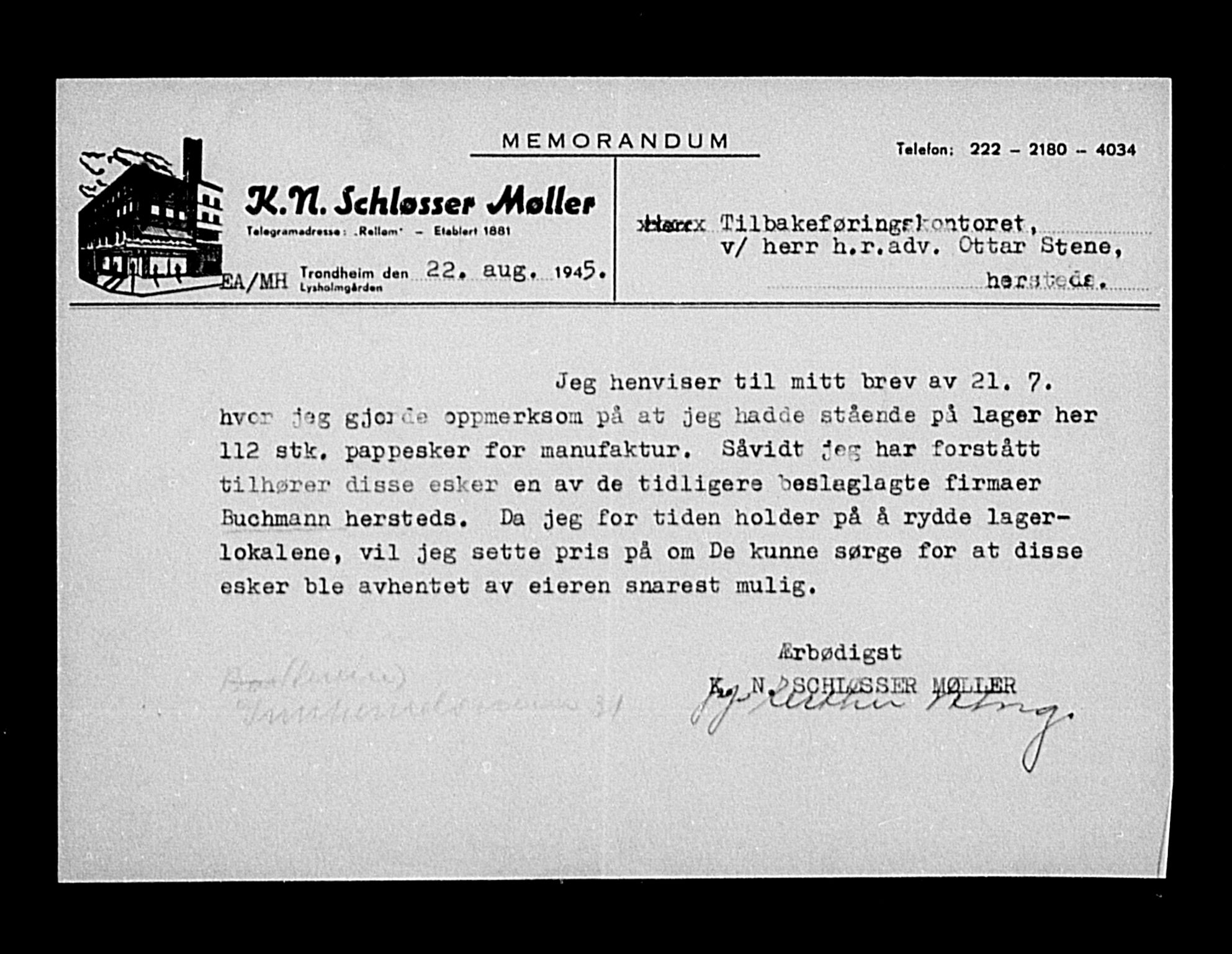 Justisdepartementet, Tilbakeføringskontoret for inndratte formuer, AV/RA-S-1564/H/Hc/Hca/L0893: --, 1945-1947, p. 117