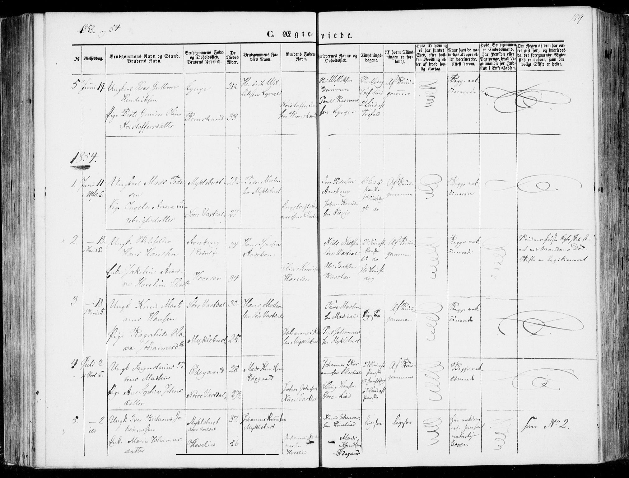 Ministerialprotokoller, klokkerbøker og fødselsregistre - Møre og Romsdal, AV/SAT-A-1454/510/L0121: Parish register (official) no. 510A01, 1848-1877, p. 159