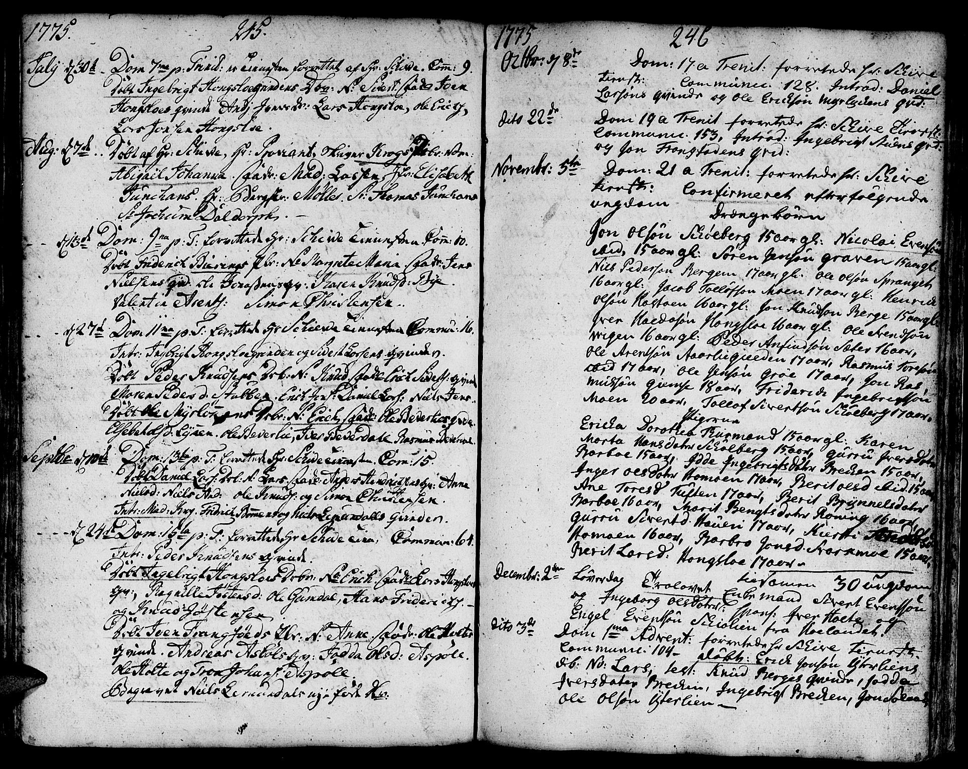 Ministerialprotokoller, klokkerbøker og fødselsregistre - Sør-Trøndelag, SAT/A-1456/671/L0840: Parish register (official) no. 671A02, 1756-1794, p. 245-246