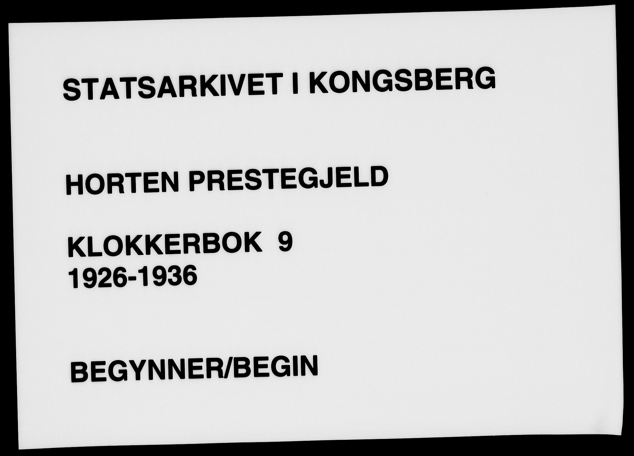 Horten kirkebøker, AV/SAKO-A-348/G/Ga/L0009: Parish register (copy) no. 9, 1926-1936