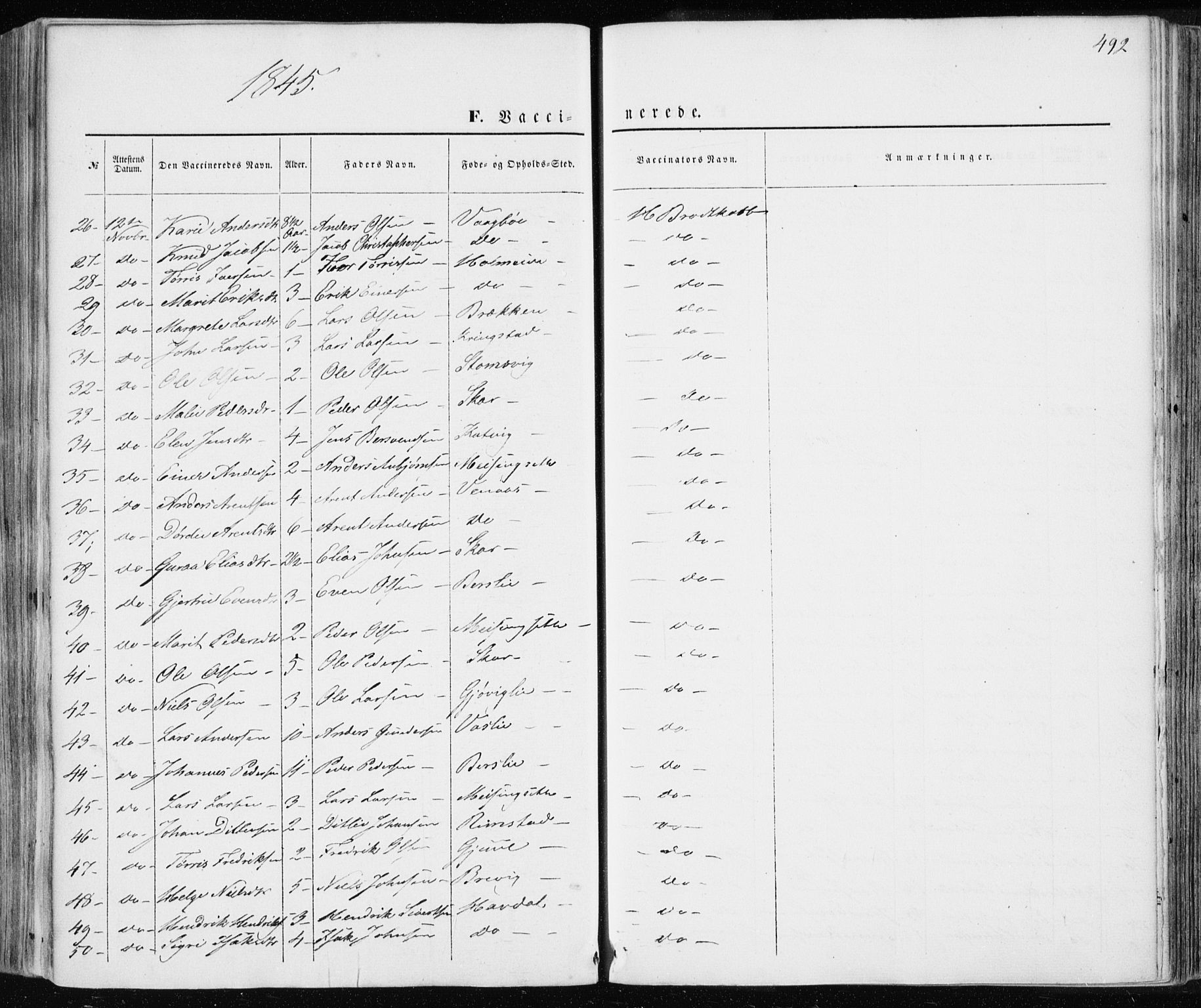 Ministerialprotokoller, klokkerbøker og fødselsregistre - Møre og Romsdal, AV/SAT-A-1454/586/L0984: Parish register (official) no. 586A10, 1844-1856, p. 492