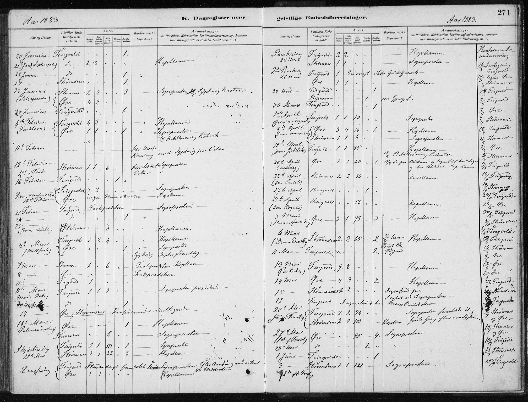 Ministerialprotokoller, klokkerbøker og fødselsregistre - Møre og Romsdal, AV/SAT-A-1454/586/L0987: Parish register (official) no. 586A13, 1879-1892, p. 271