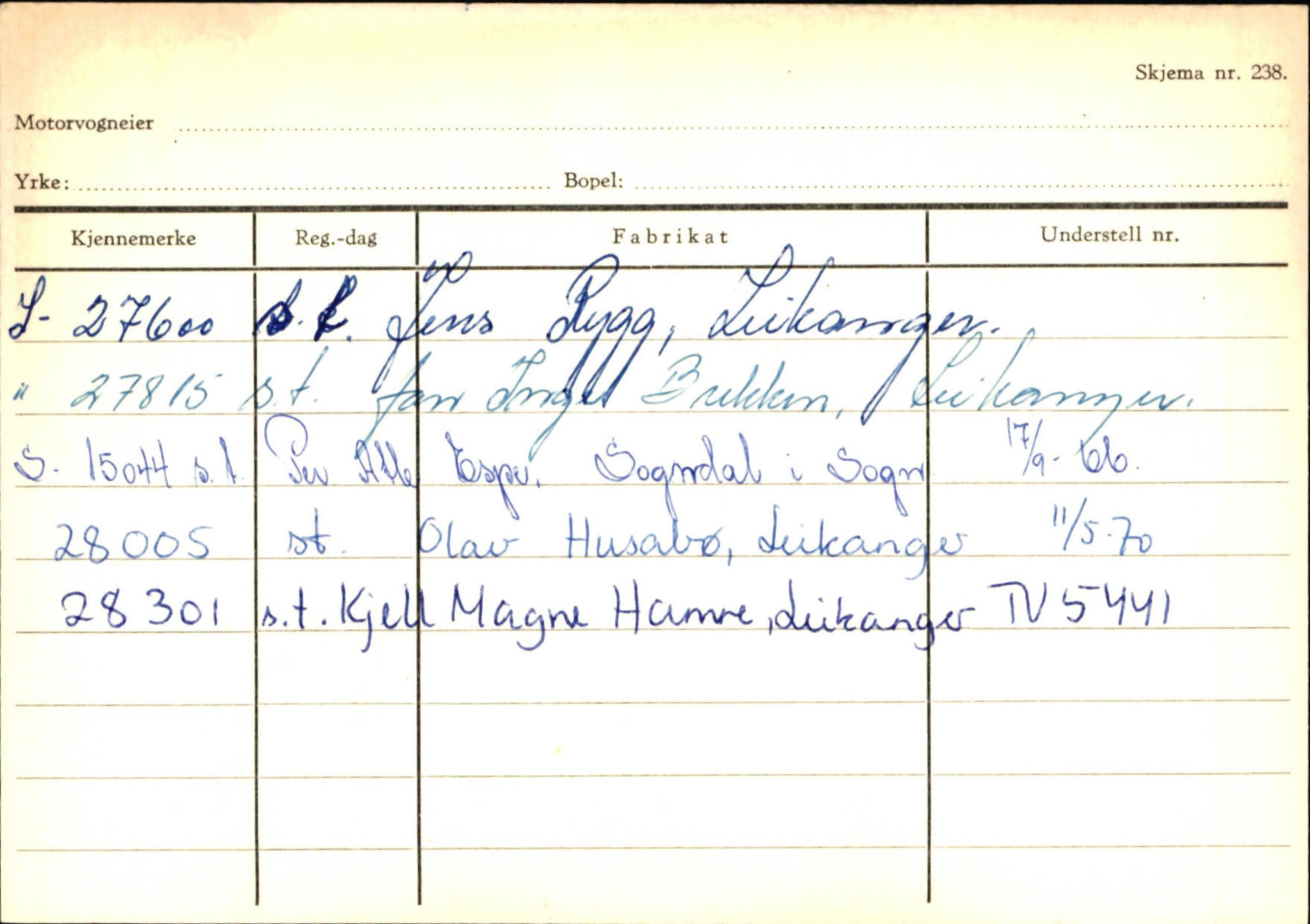 Statens vegvesen, Sogn og Fjordane vegkontor, AV/SAB-A-5301/4/F/L0126: Eigarregister Fjaler M-Å. Leikanger A-Å, 1945-1975, p. 2458