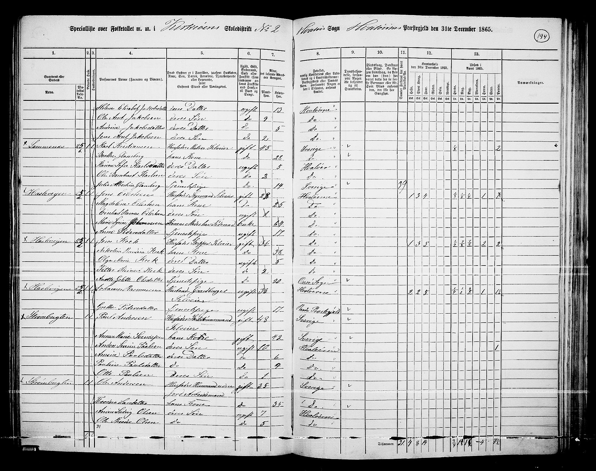 RA, 1865 census for Hvaler, 1865, p. 35