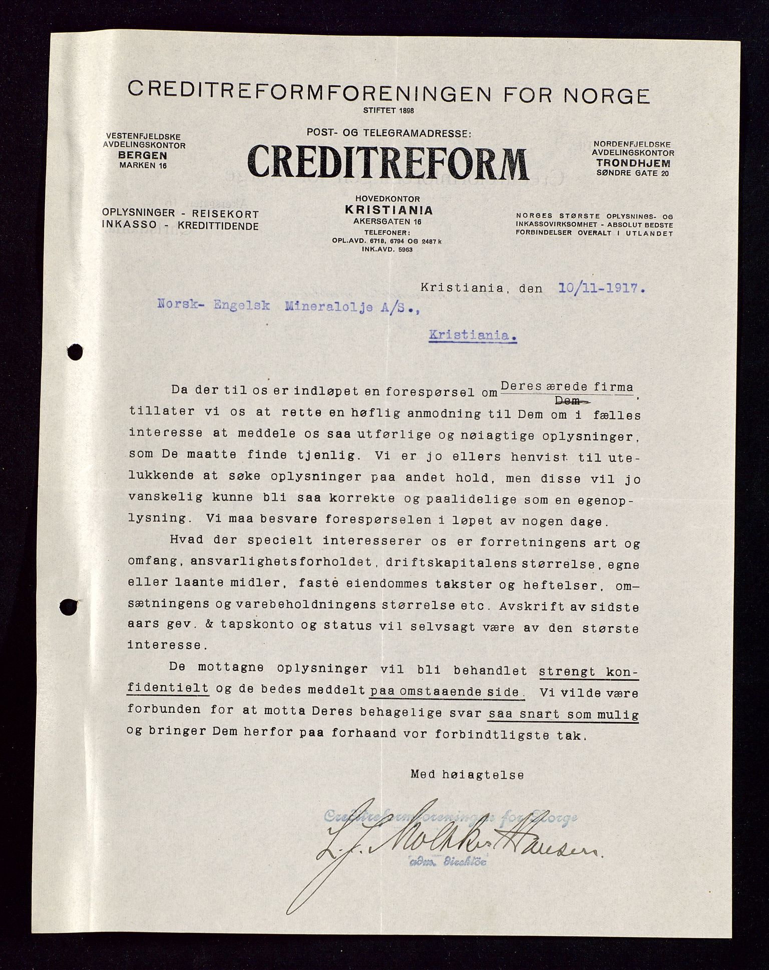 Pa 1521 - A/S Norske Shell, AV/SAST-A-101915/E/Ea/Eaa/L0002: Sjefskorrespondanse, 1917-1918, p. 88