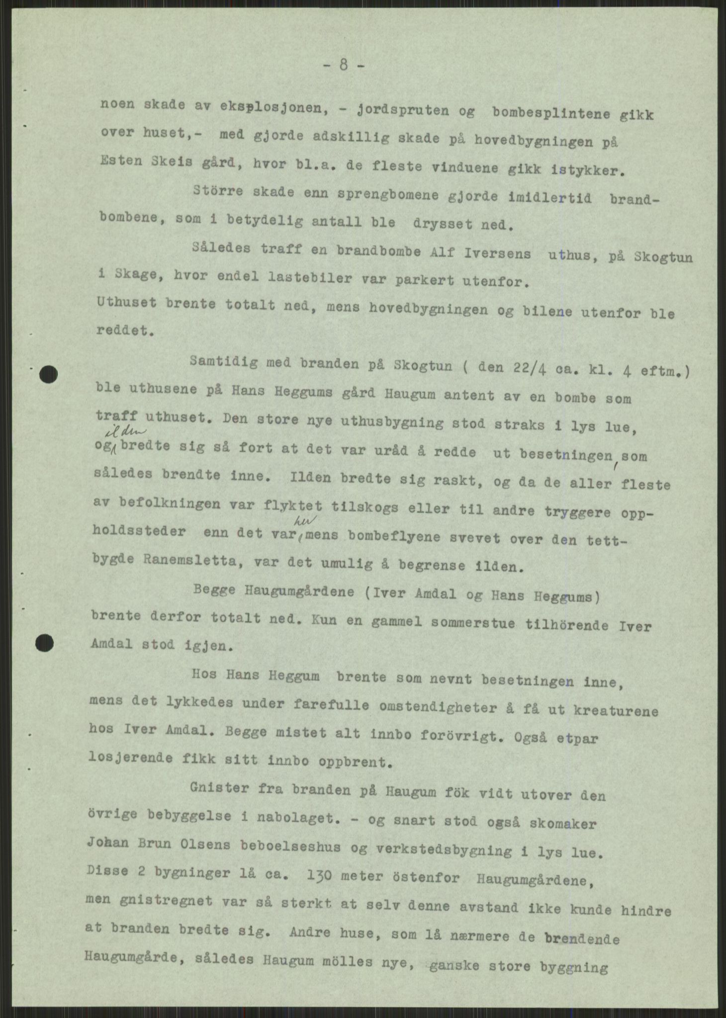 Forsvaret, Forsvarets krigshistoriske avdeling, AV/RA-RAFA-2017/Y/Ya/L0016: II-C-11-31 - Fylkesmenn.  Rapporter om krigsbegivenhetene 1940., 1940, p. 543