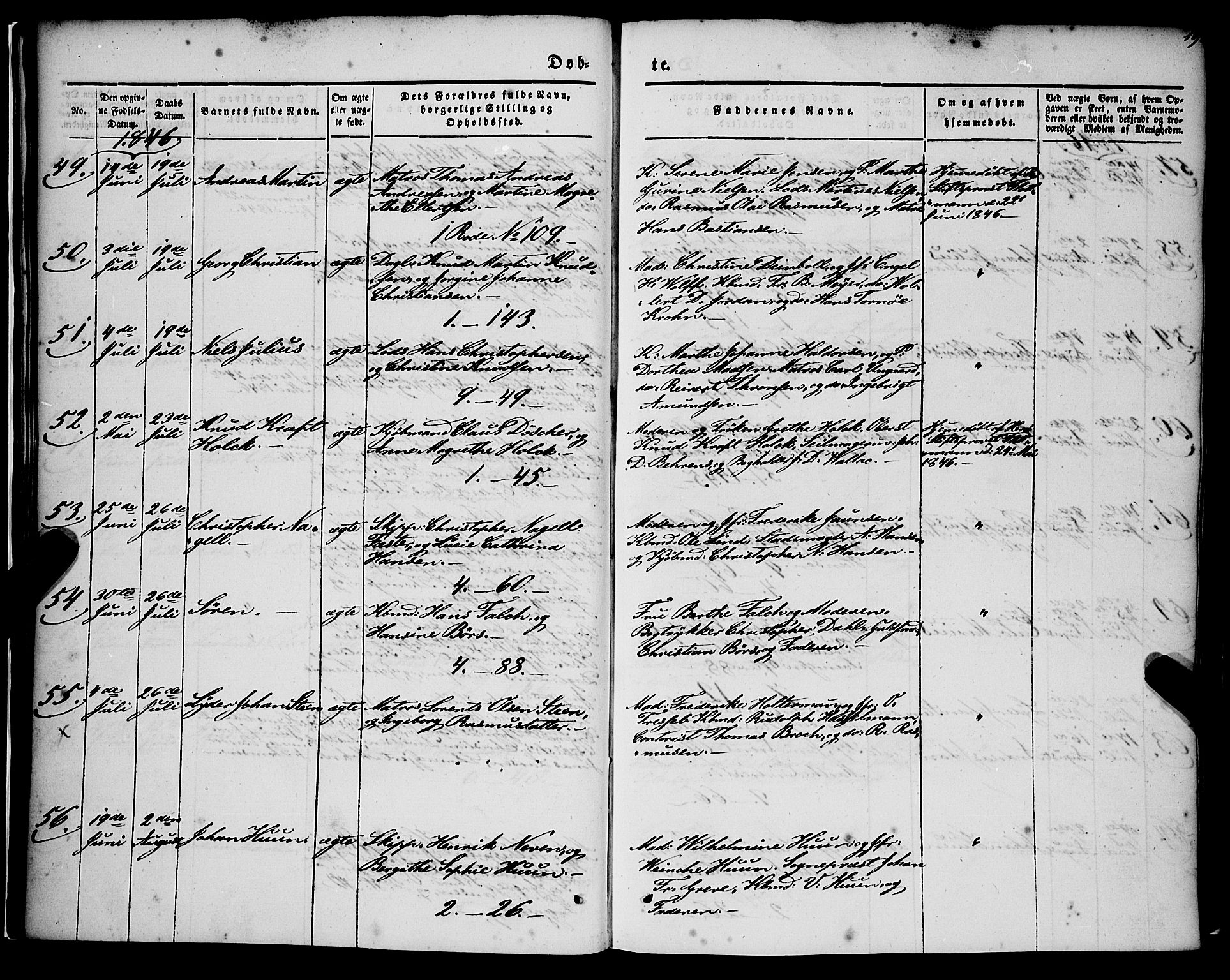 Nykirken Sokneprestembete, SAB/A-77101/H/Haa/L0014: Parish register (official) no. B 1, 1844-1858, p. 19
