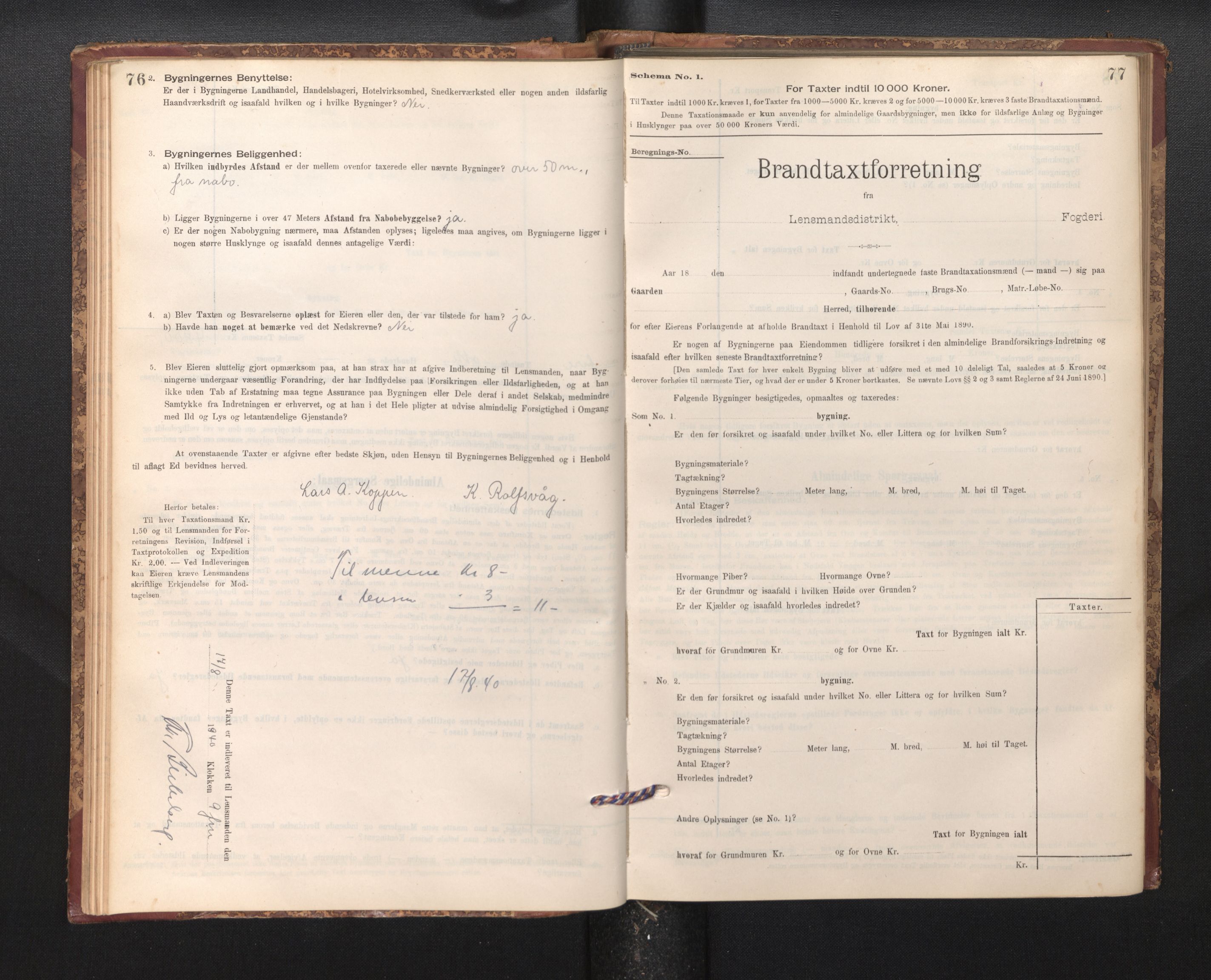 Lensmannen i Haus, SAB/A-32701/0012/L0006: Branntakstprotokoll, skjematakst, 1895-1941, p. 76-77