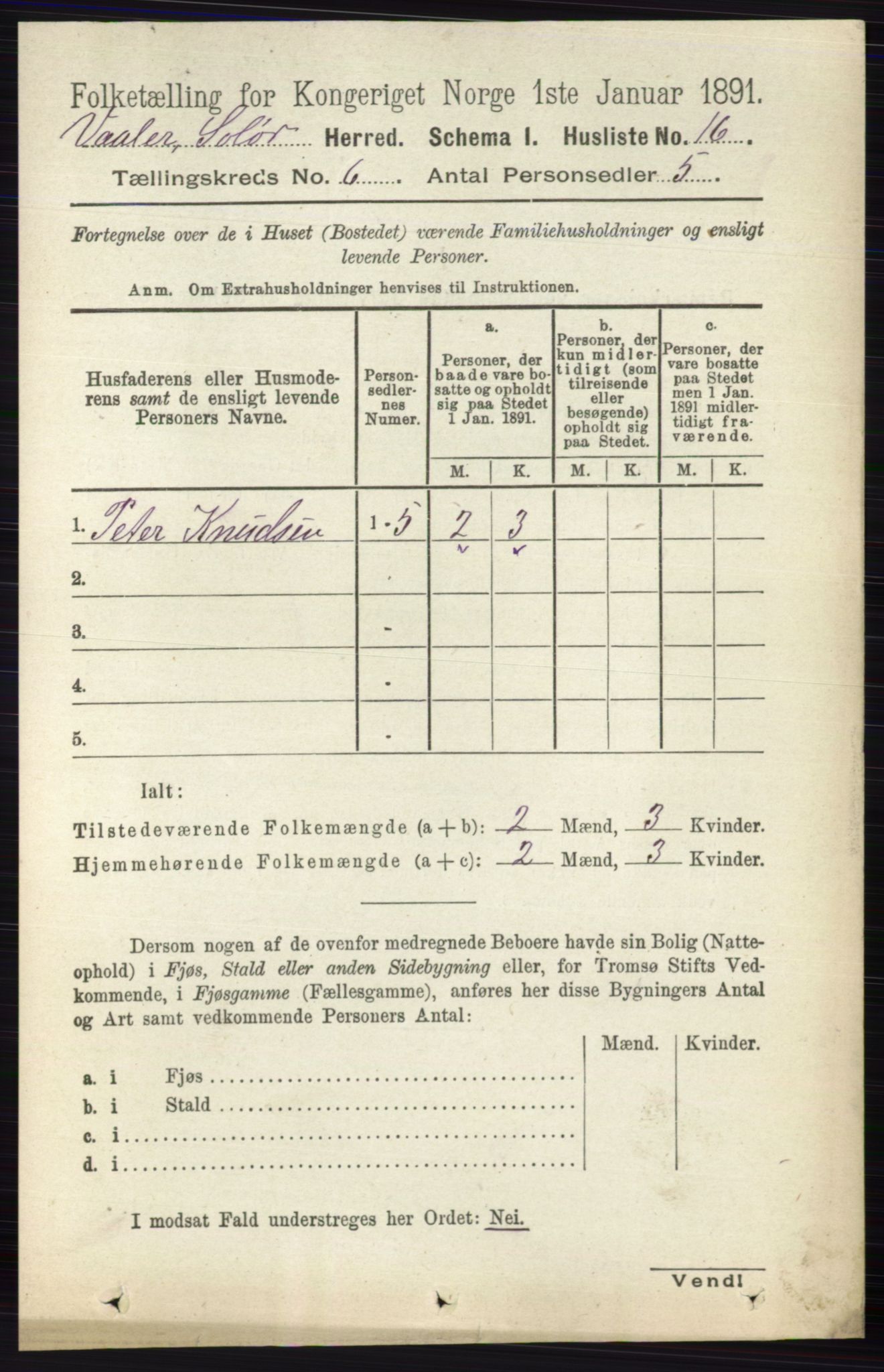 RA, 1891 census for 0426 Våler, 1891, p. 2408