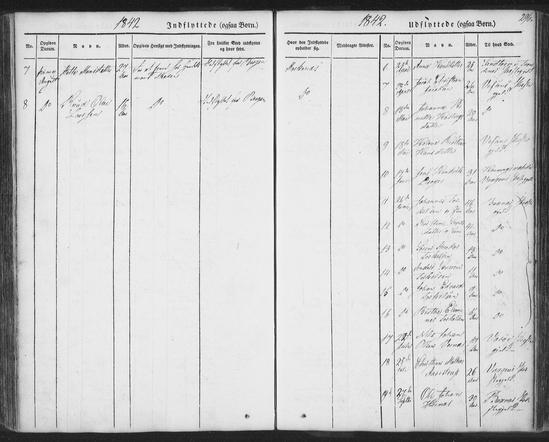 Ministerialprotokoller, klokkerbøker og fødselsregistre - Nordland, AV/SAT-A-1459/885/L1202: Parish register (official) no. 885A03, 1838-1859, p. 296