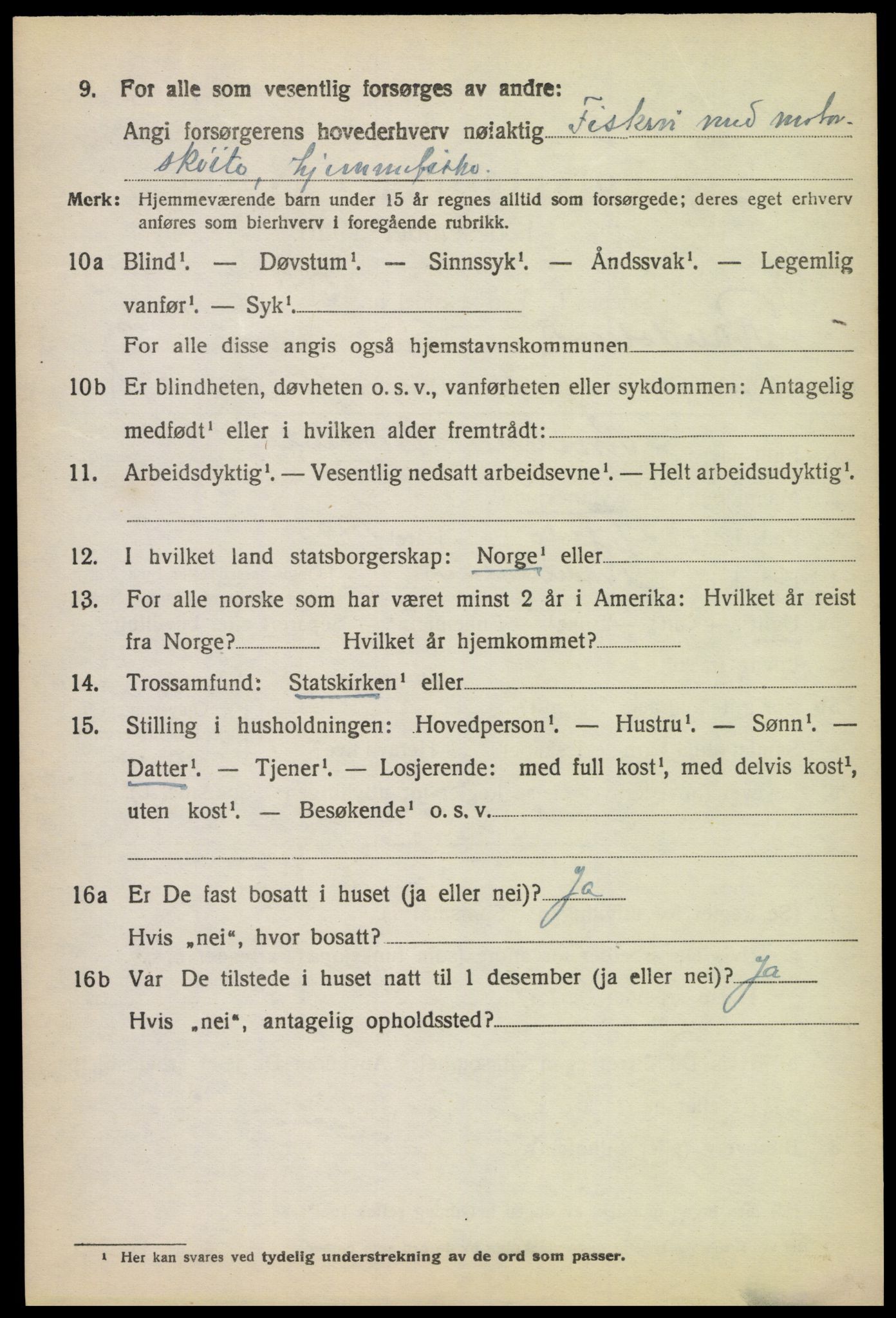 SAK, 1920 census for Randesund, 1920, p. 1103