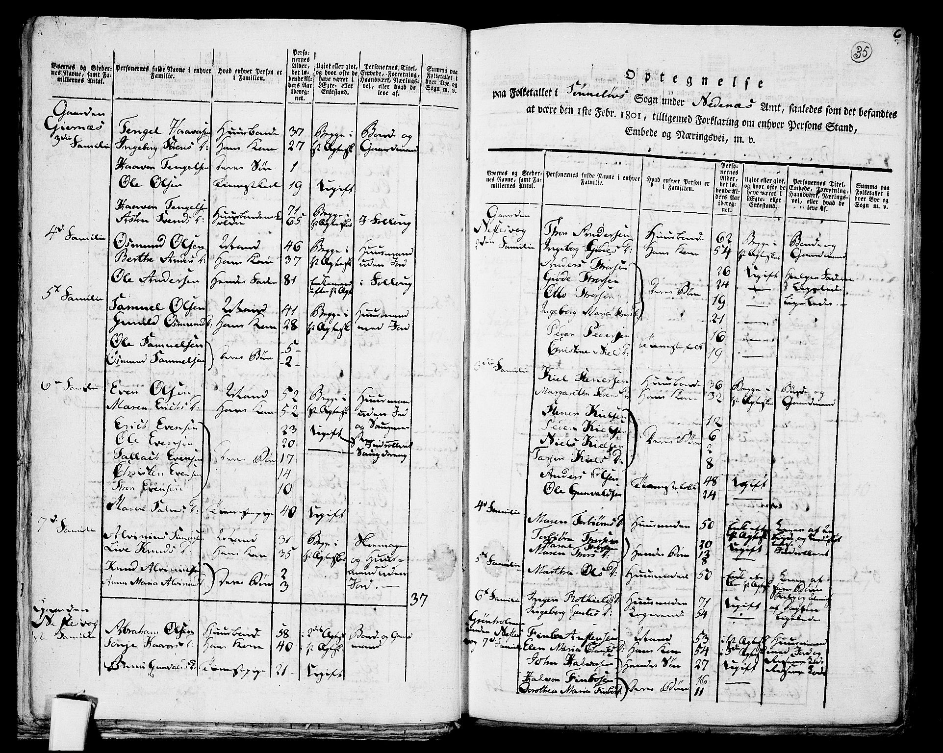 RA, 1801 census for 0901P Risør, 1801, p. 34b-35a