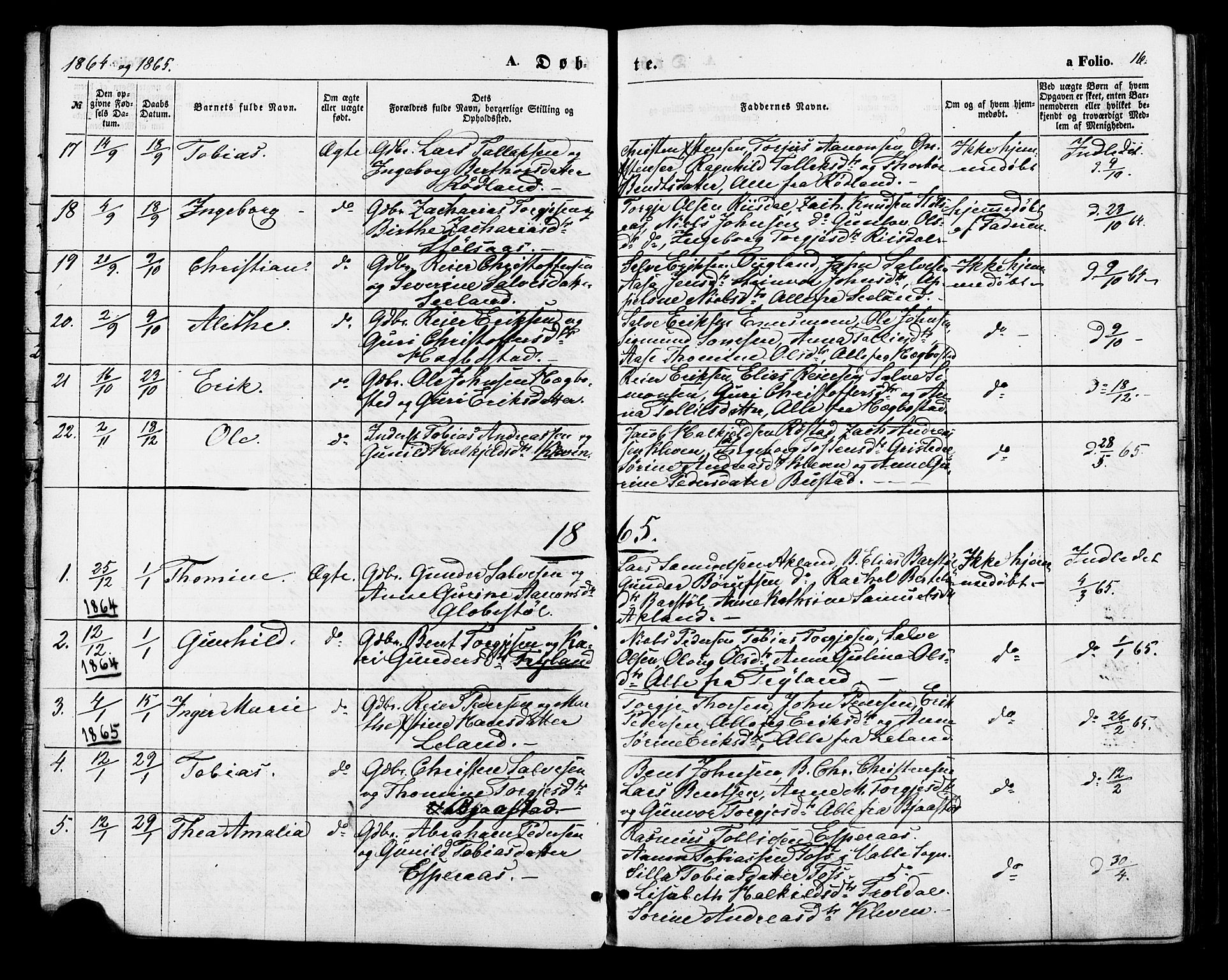 Nord-Audnedal sokneprestkontor, AV/SAK-1111-0032/F/Fa/Fab/L0002: Parish register (official) no. A 2, 1859-1882, p. 16