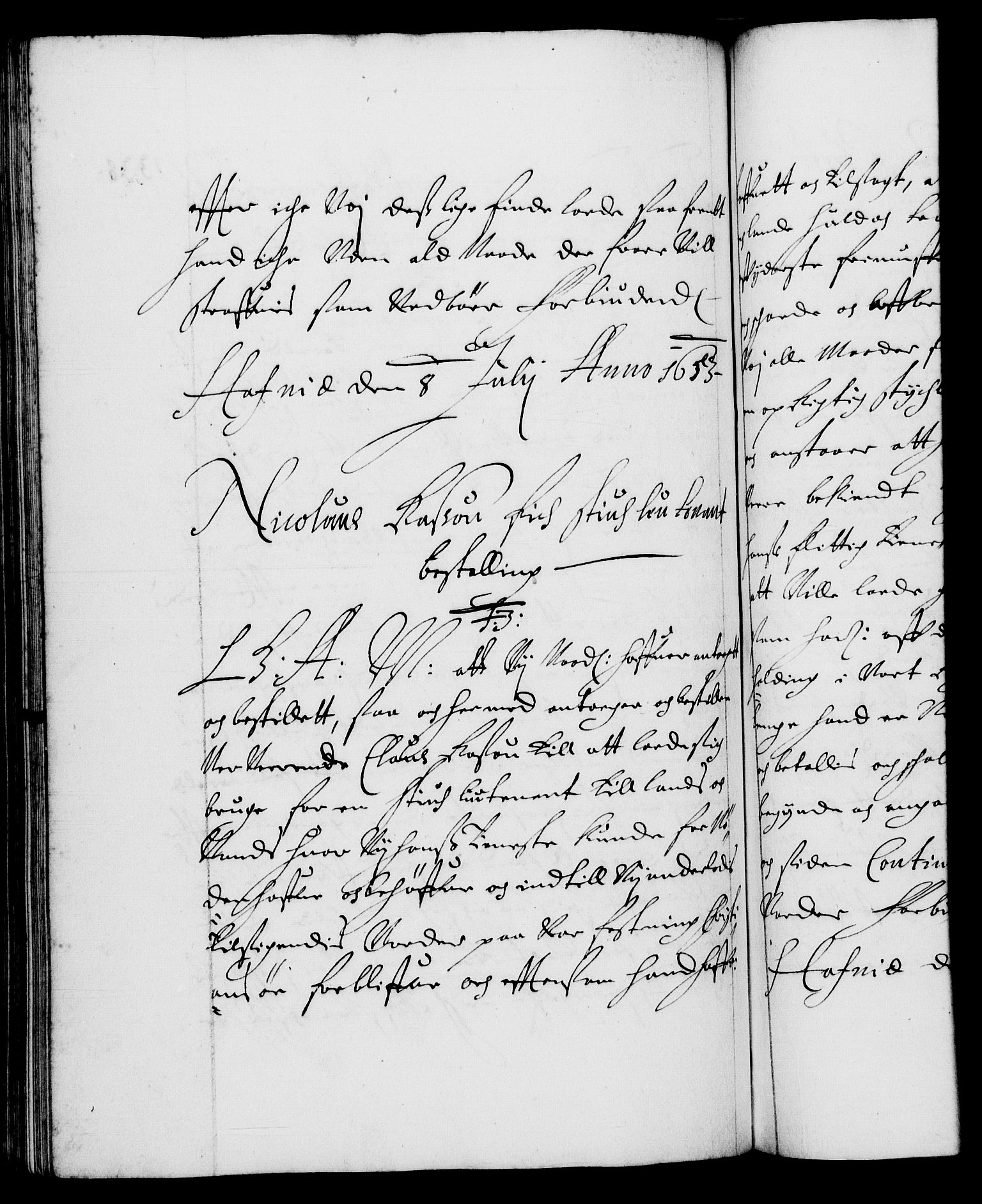 Danske Kanselli 1572-1799, AV/RA-EA-3023/F/Fc/Fca/Fcaa/L0008: Norske registre (mikrofilm), 1651-1656, p. 338b