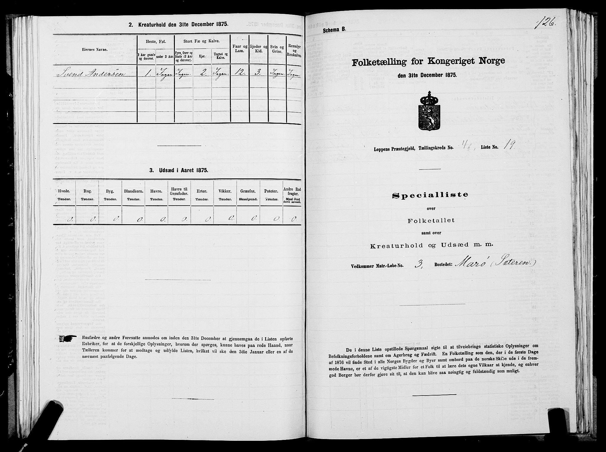 SATØ, 1875 census for 2014P Loppa, 1875, p. 2126