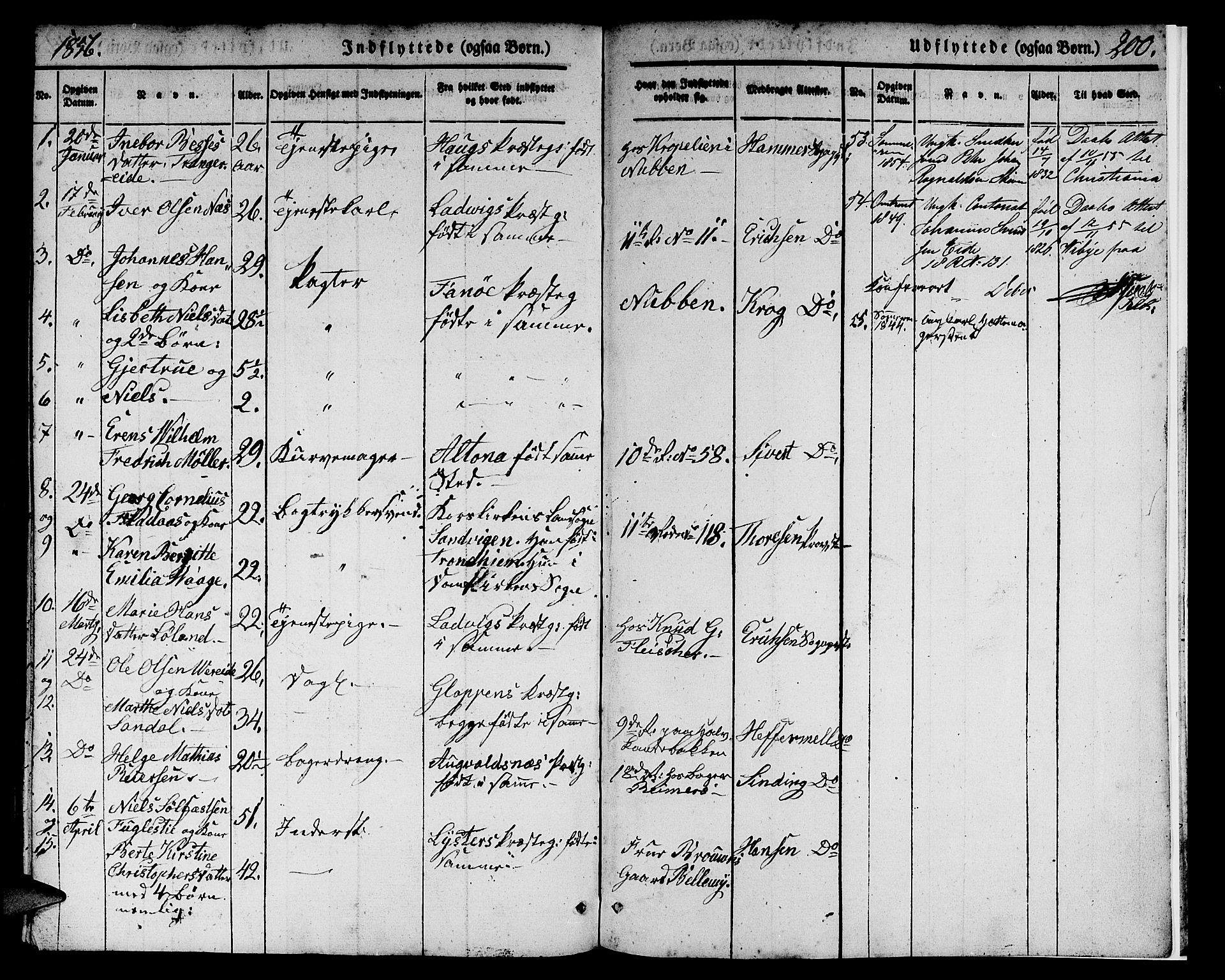 Domkirken sokneprestembete, SAB/A-74801/H/Hab/L0029: Parish register (copy) no. D 1, 1839-1857, p. 200