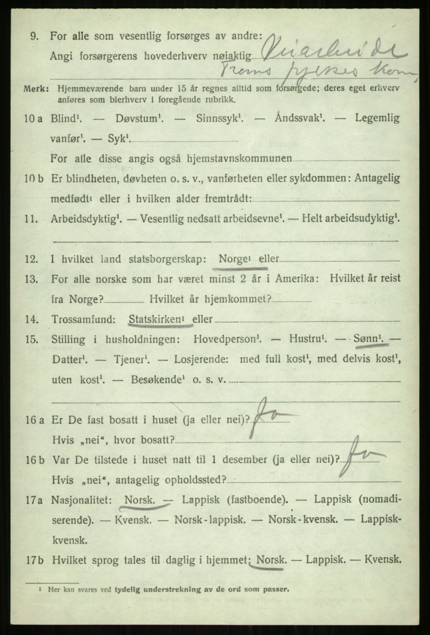 SATØ, 1920 census for Balsfjord, 1920, p. 6367